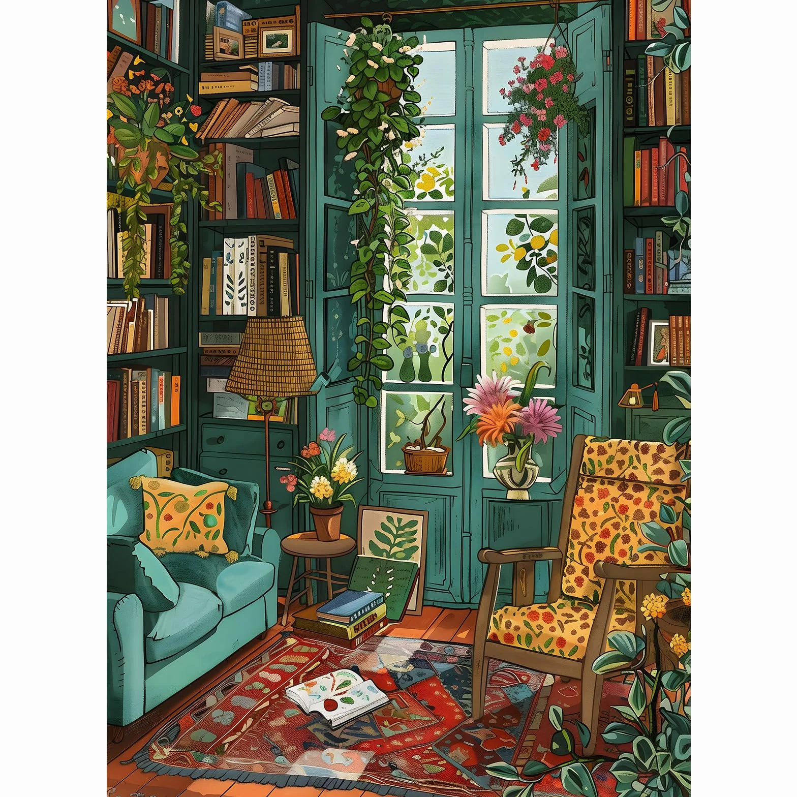 Rompecabezas de estudio acogedor para adultos de 1000 piezas, 70 cm x 50 cm, estilo Clásico, cartón de, rompecabezas jigsaw para adultos