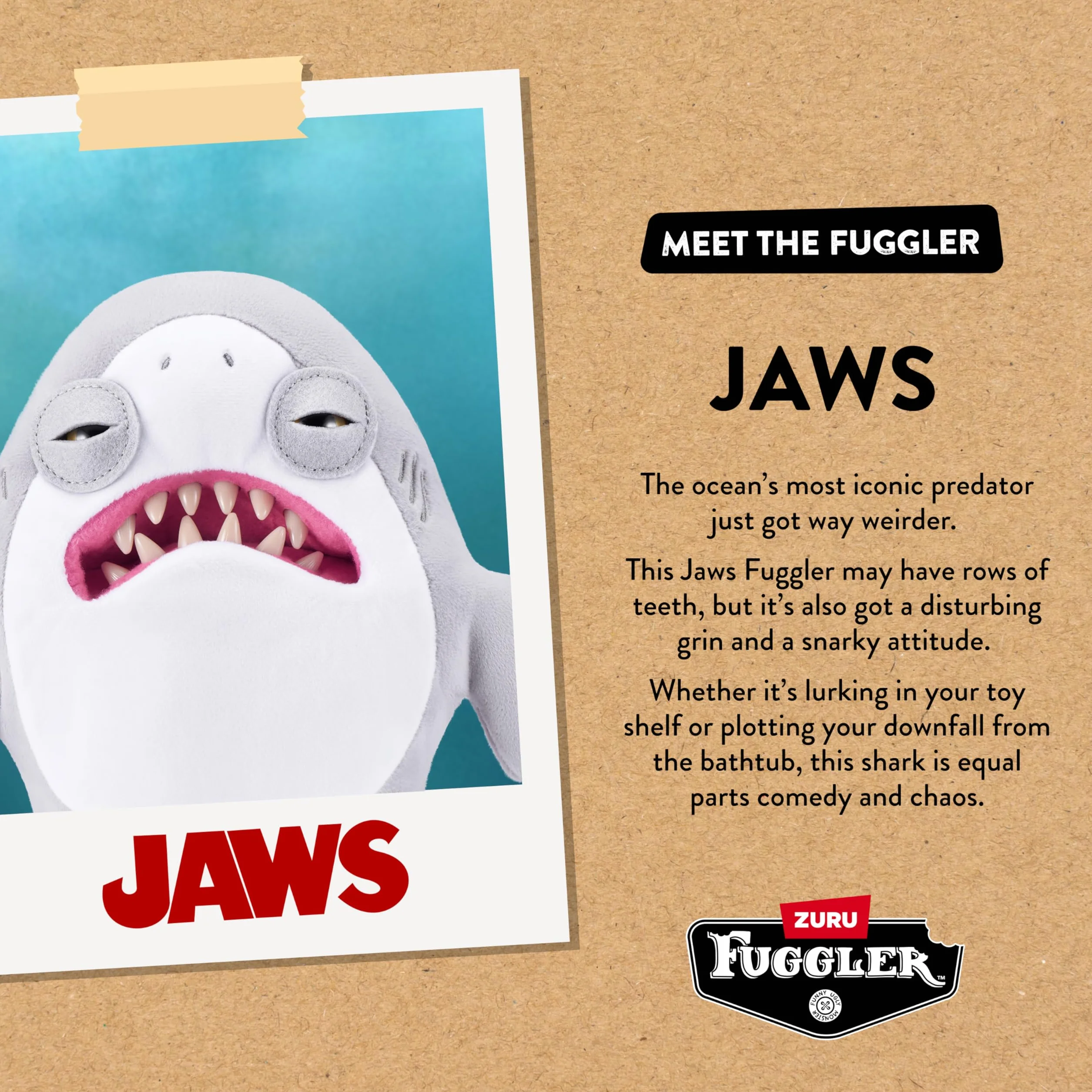 Fuggler Jaws Peluche con Licencia de 9 pulgadas/22 cm por ZURU – Monstruo Divertido Feo de Peluche, Juguete Coleccionable Espeluznante para Niños, Preadolescentes, Adolescentes y Adultos