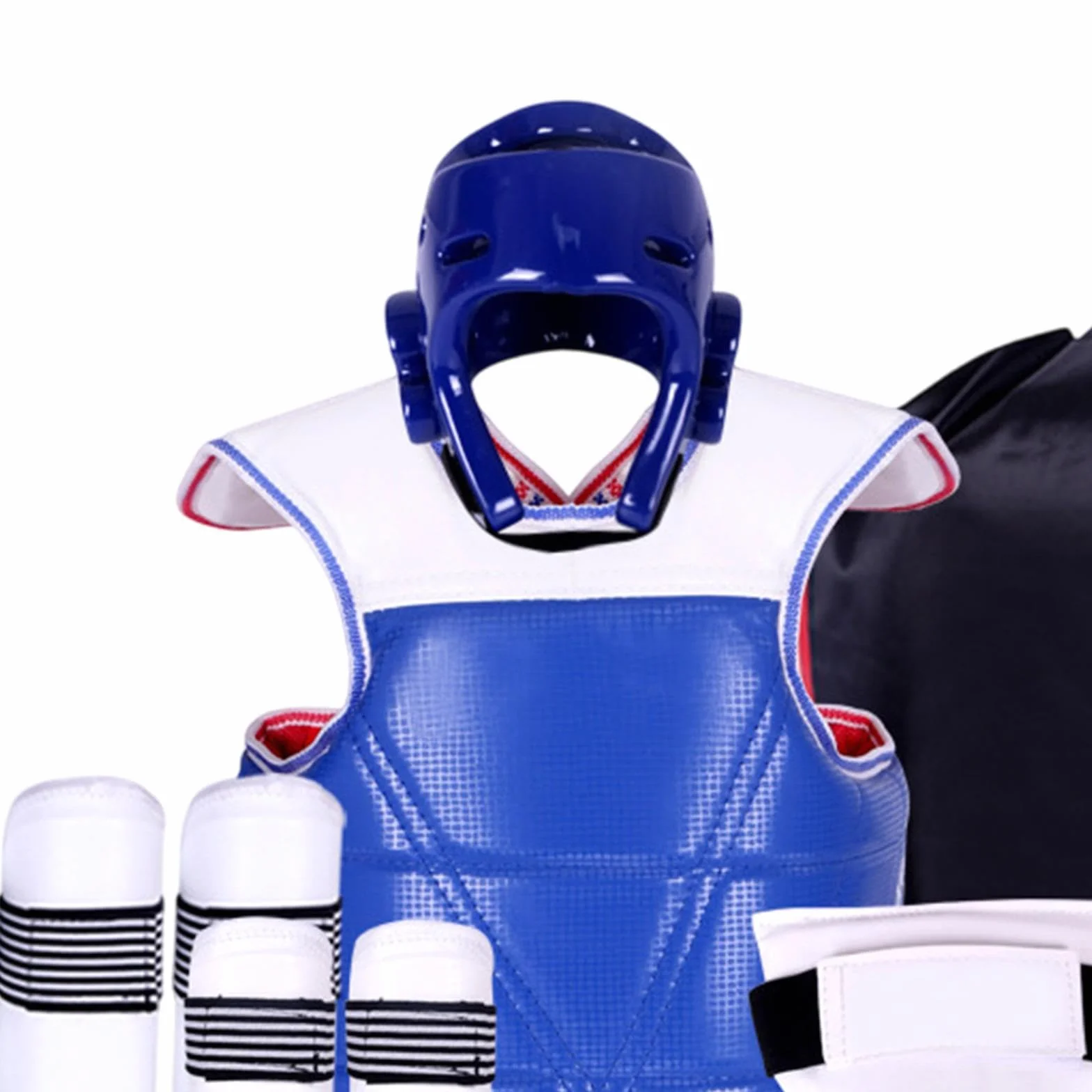 Juego de 5 Equipos de Protección para Taekwondo con Protectores de Brazos y Piernas, Casco de Boxeo