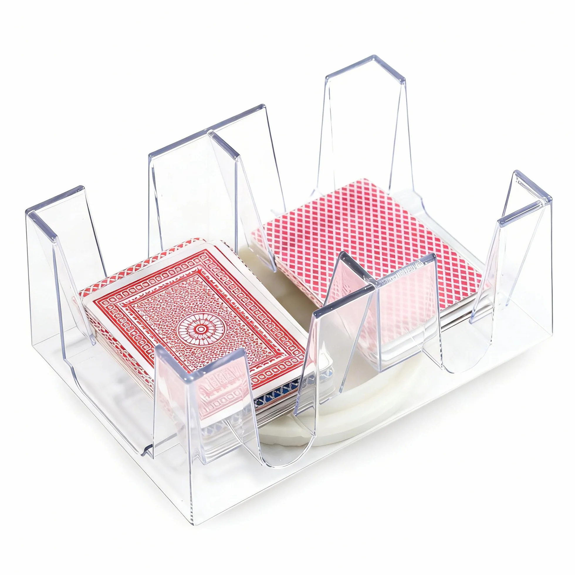 Bandeja giratoria para Naipes, Bandeja de Cartas de Juego, Poner 12 póquer, Transparente, Accesorios para Juegos de Cartas, Apto para Juegos de Mesa con Cartas