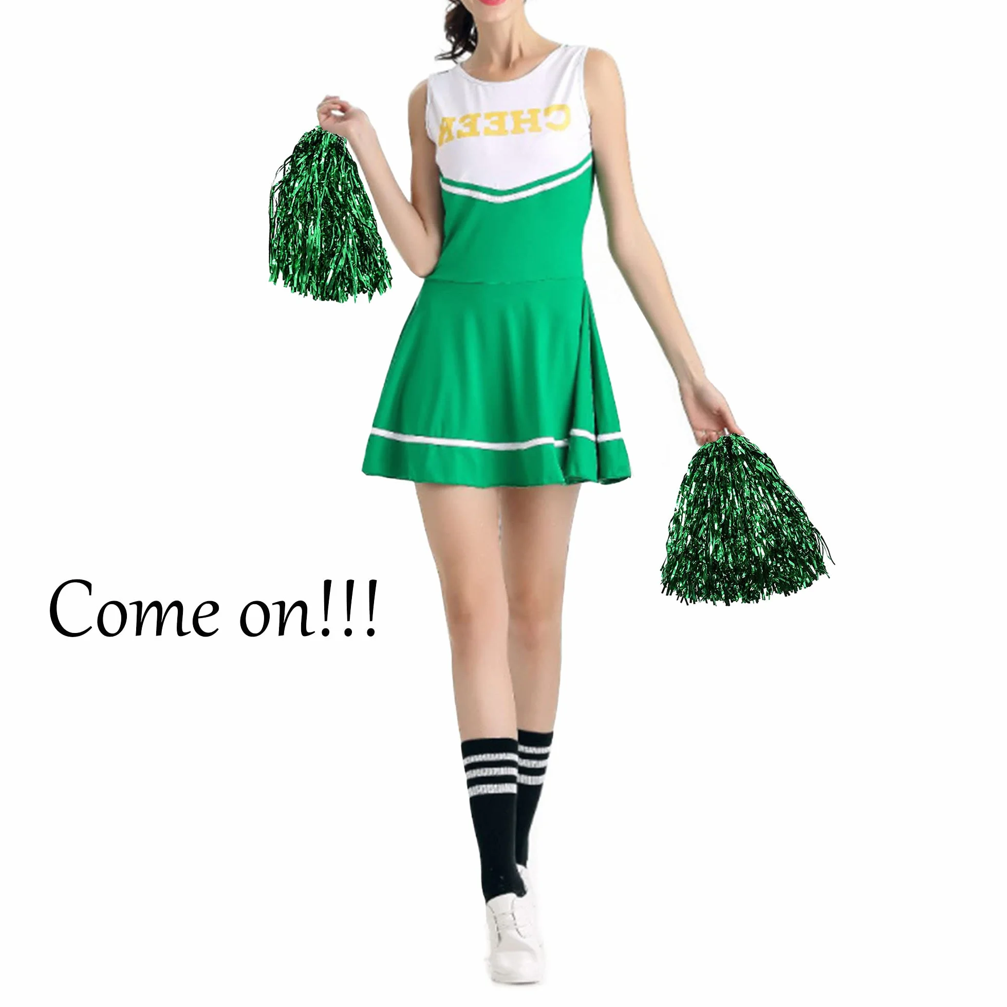 Cheer Leader Poms Bright Metallic Cheers Ball Squad Pompons Hand Flower Spirit Cheering Pom Sports Games Team 6 PCS