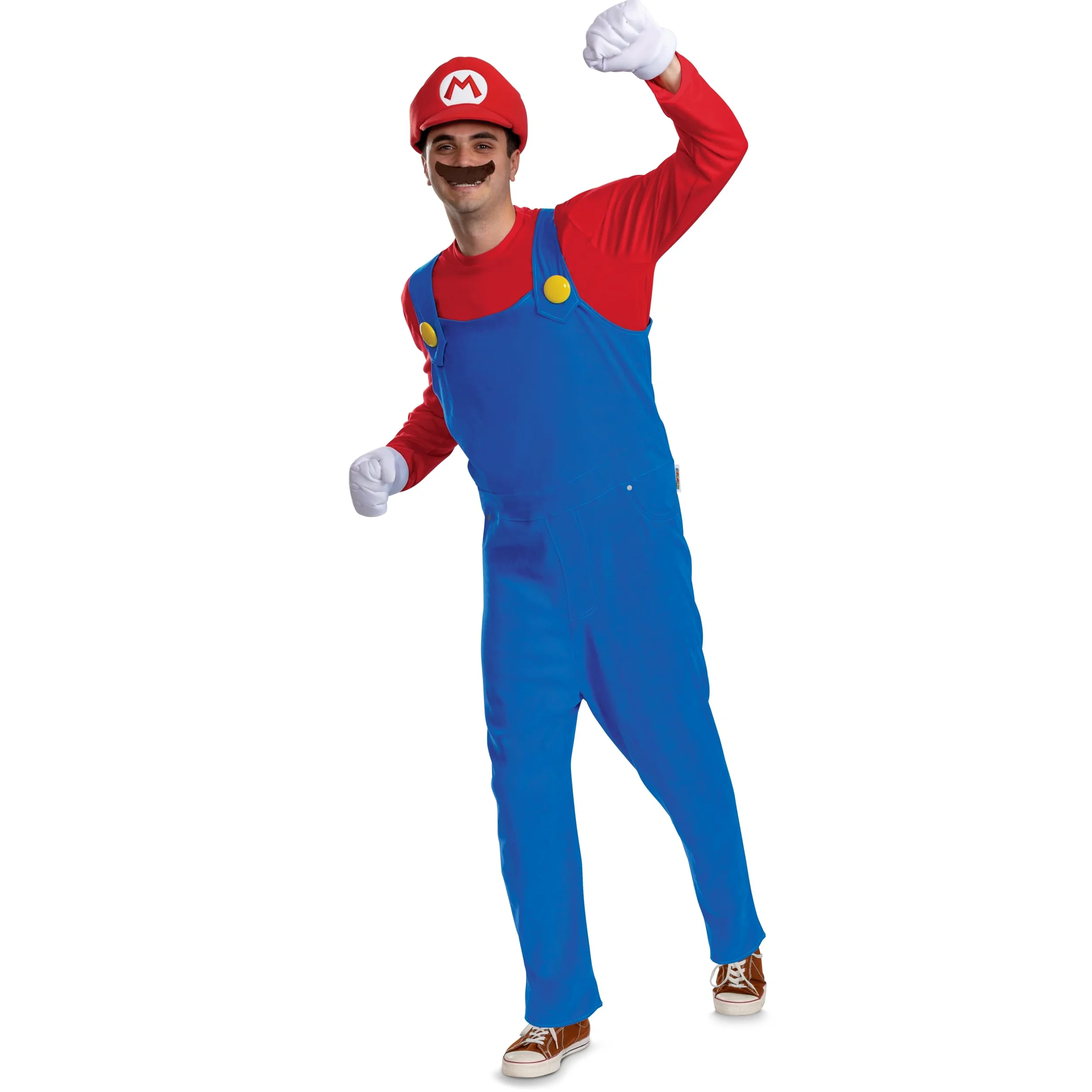 Disfraz de Mario oficial de Super Mario, disfraz unisex y accesorios para adultos
