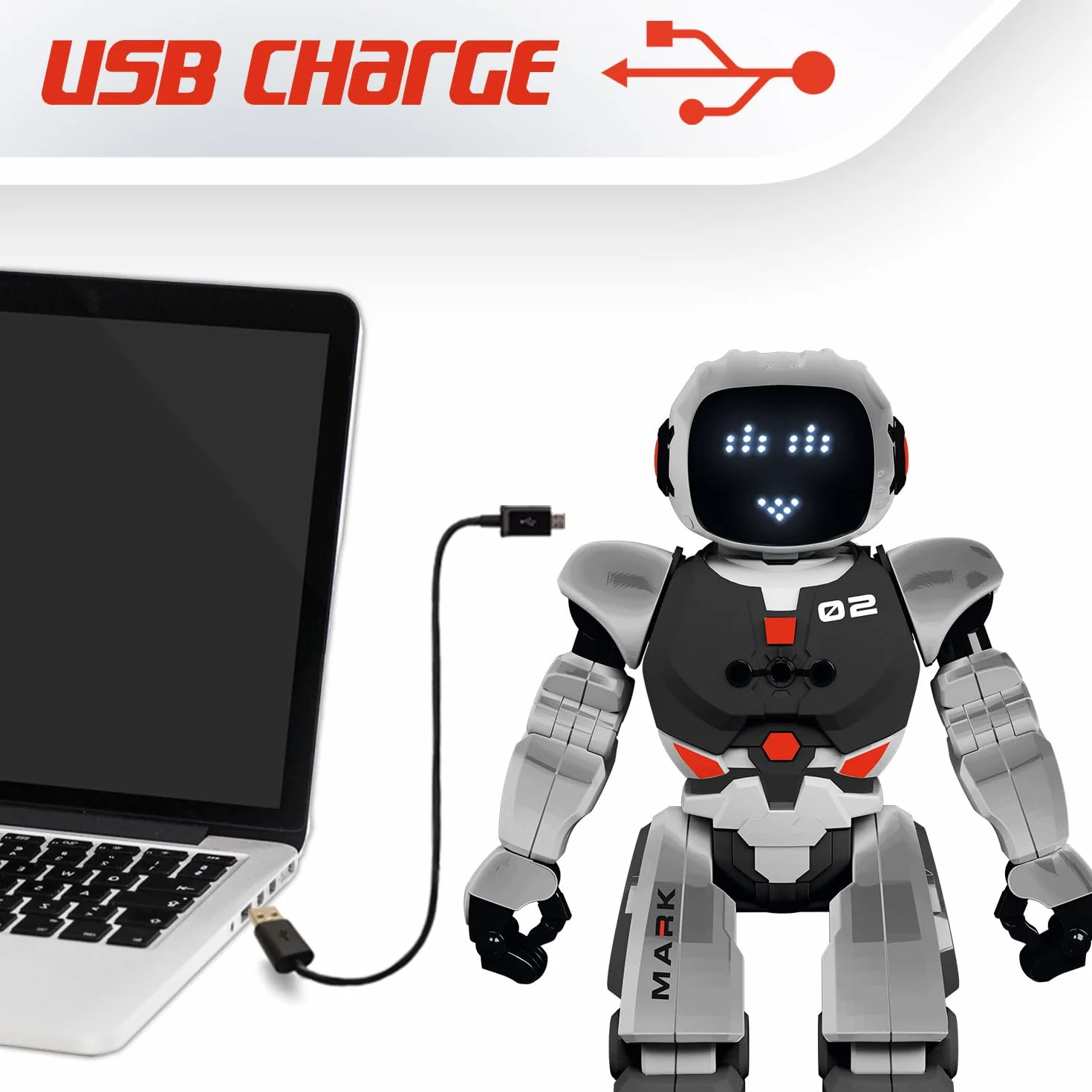 Xtrem Bots - Mark | Robot Juguete | Robot Niños 20 Expresiones Faciales Y Programable | Robots Inteligente Y Teledirigido | Juguetes Niño 5 Años O Más | Robotica para Niños | Regalo Niño 5 Años