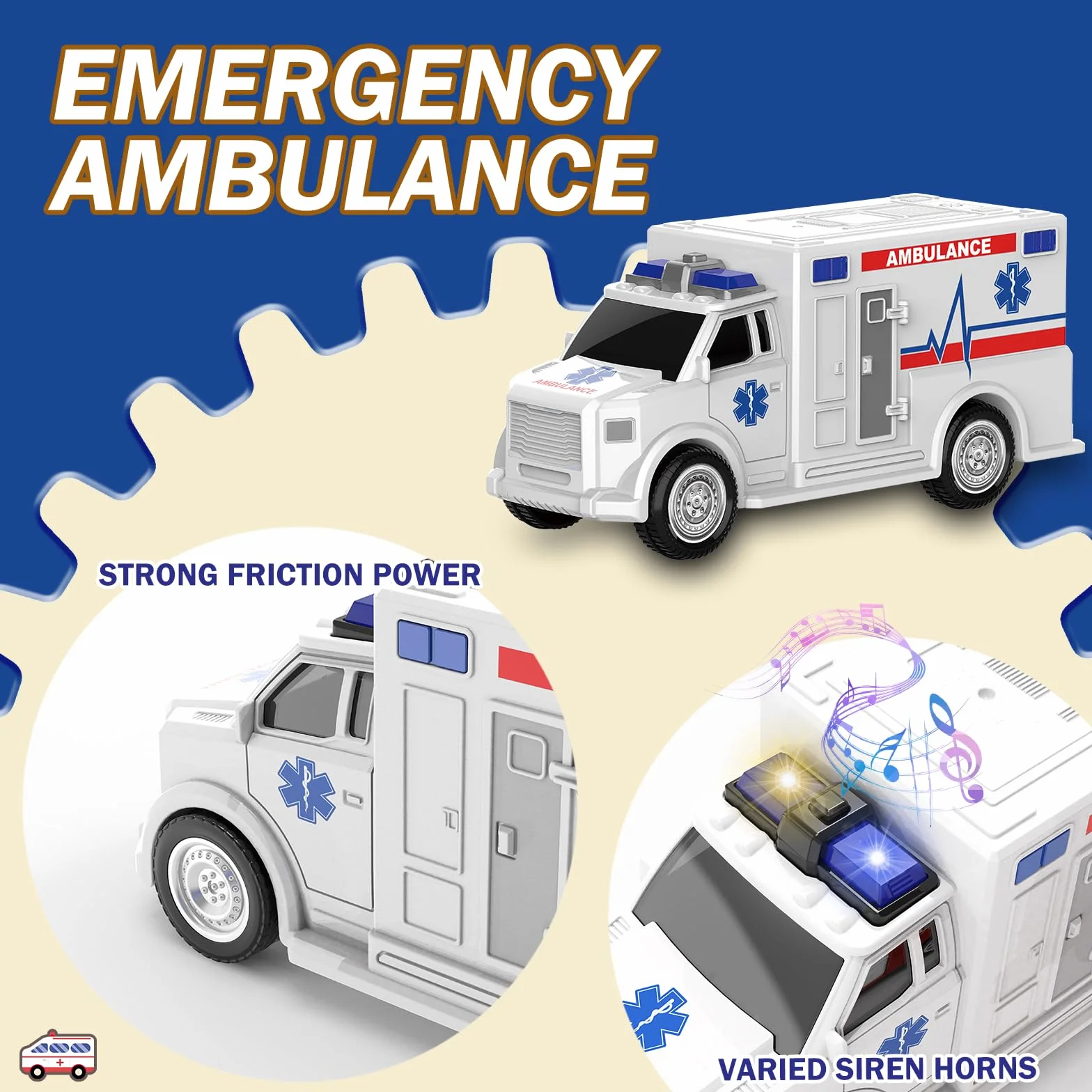 Doloowee 4 Pack Vehículo de Emergencia Juguetes Playsets para Niños, Helicóptero de Rescate, Coche de Policía, Camión de Bomberos, Ambulancia Coche Juguetes Regalo para Edad 3-12 Niños Niñas
