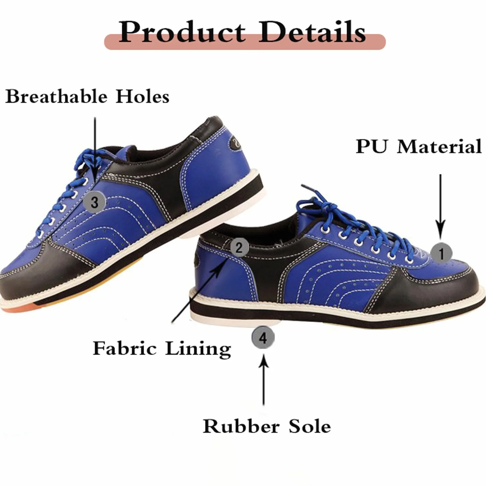 Zapatos de Bolos Unisex Adulto Resistente Desgaste Transpirable Negro