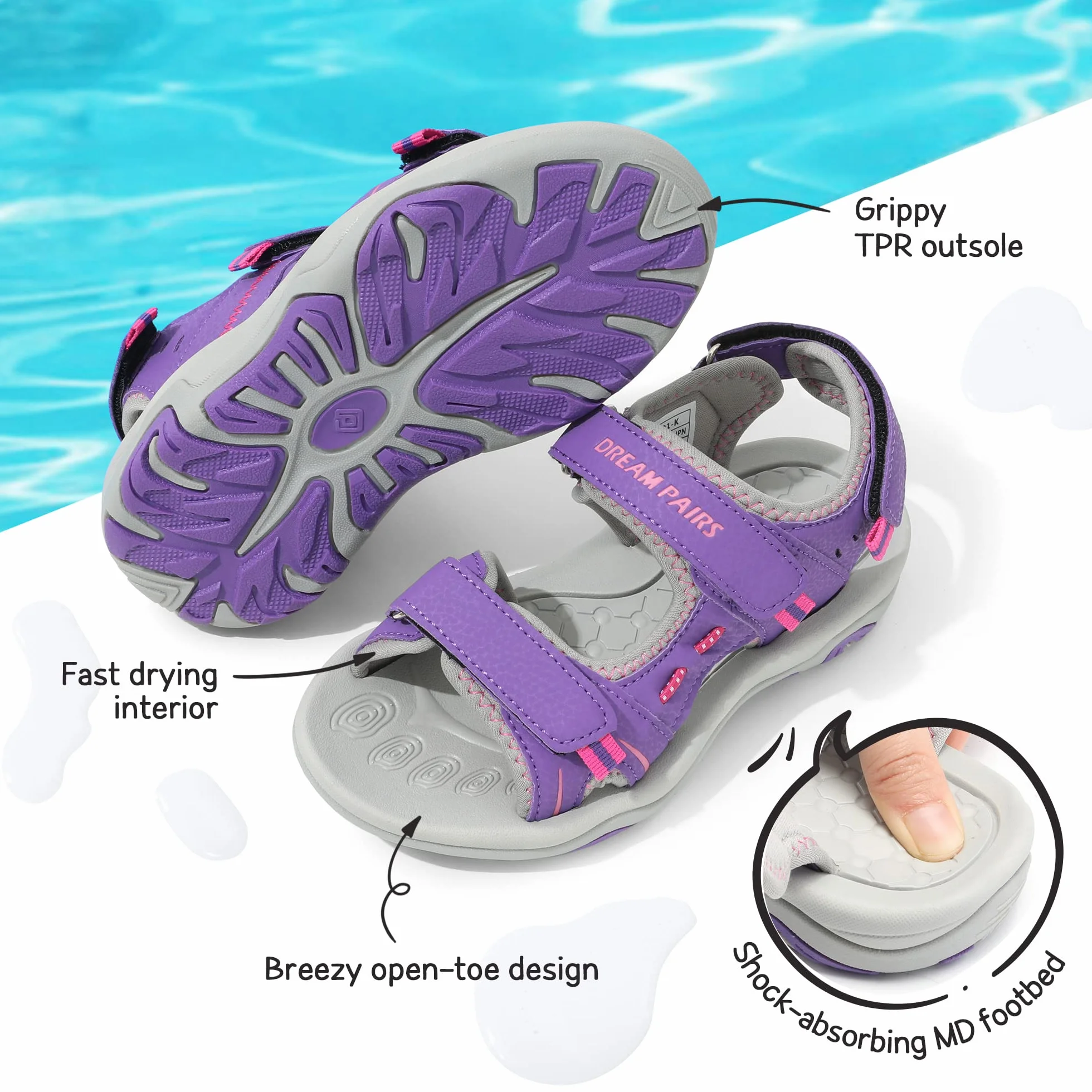 DREAM PAIRS Sandalias Deportivas para Niñas y Niños Verano Atléticos al Aire Libre Senderismo Playa