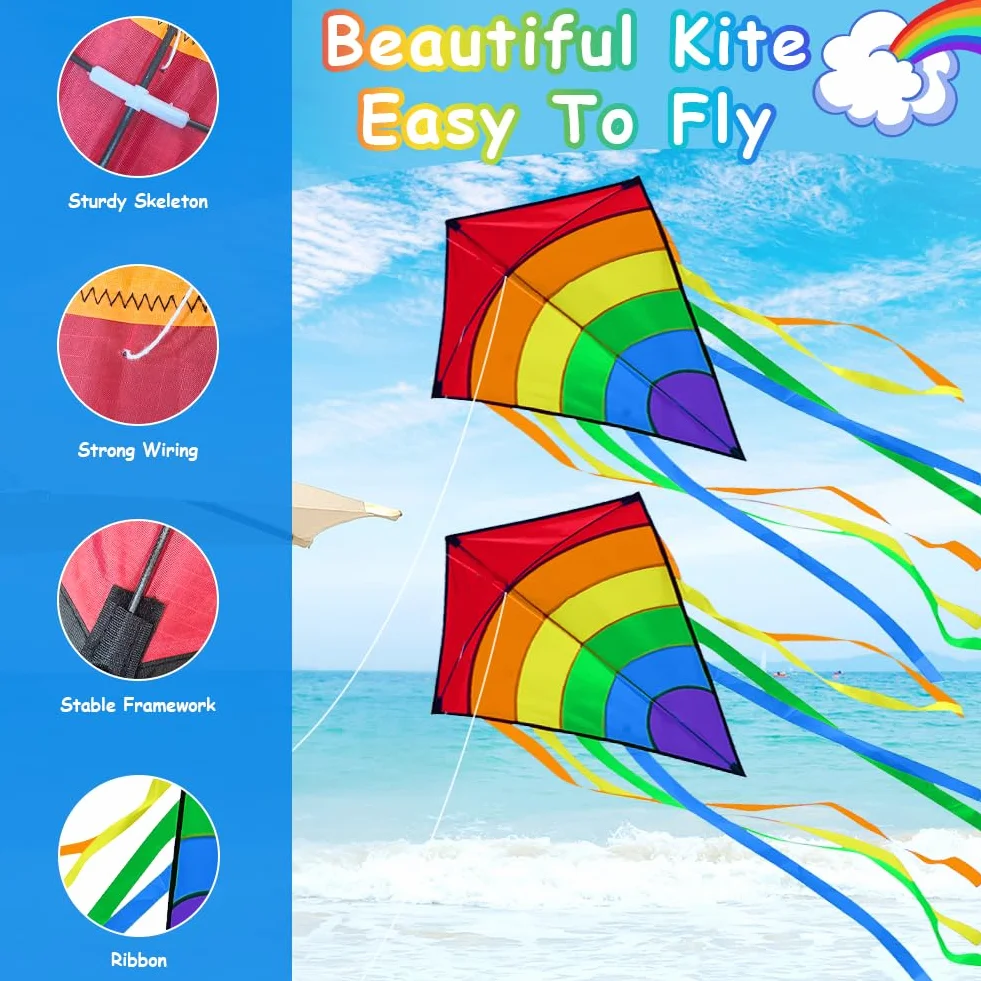 Flintronic Cometas para Niños, Dinosaurio Grande con 100m Hilo, Fácil Volar, para Playa y Campamento