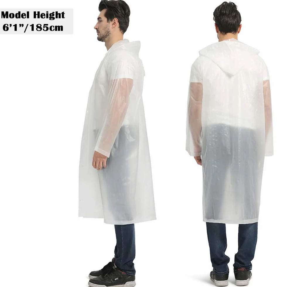 Opret Ponchos Impermeables Reutilizables Capa Lluvia con Capucha Paquete de 2