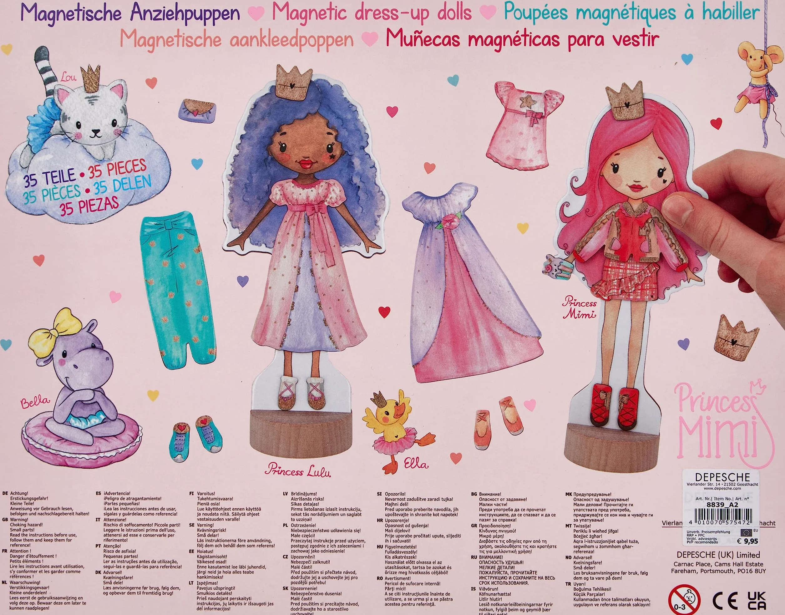 Depesche 8839 Princess Mimi - Muñecas magnéticas de Vestir, Juego de Dos muñecas y 35 Piezas para Vestir, a Partir de 3 años
