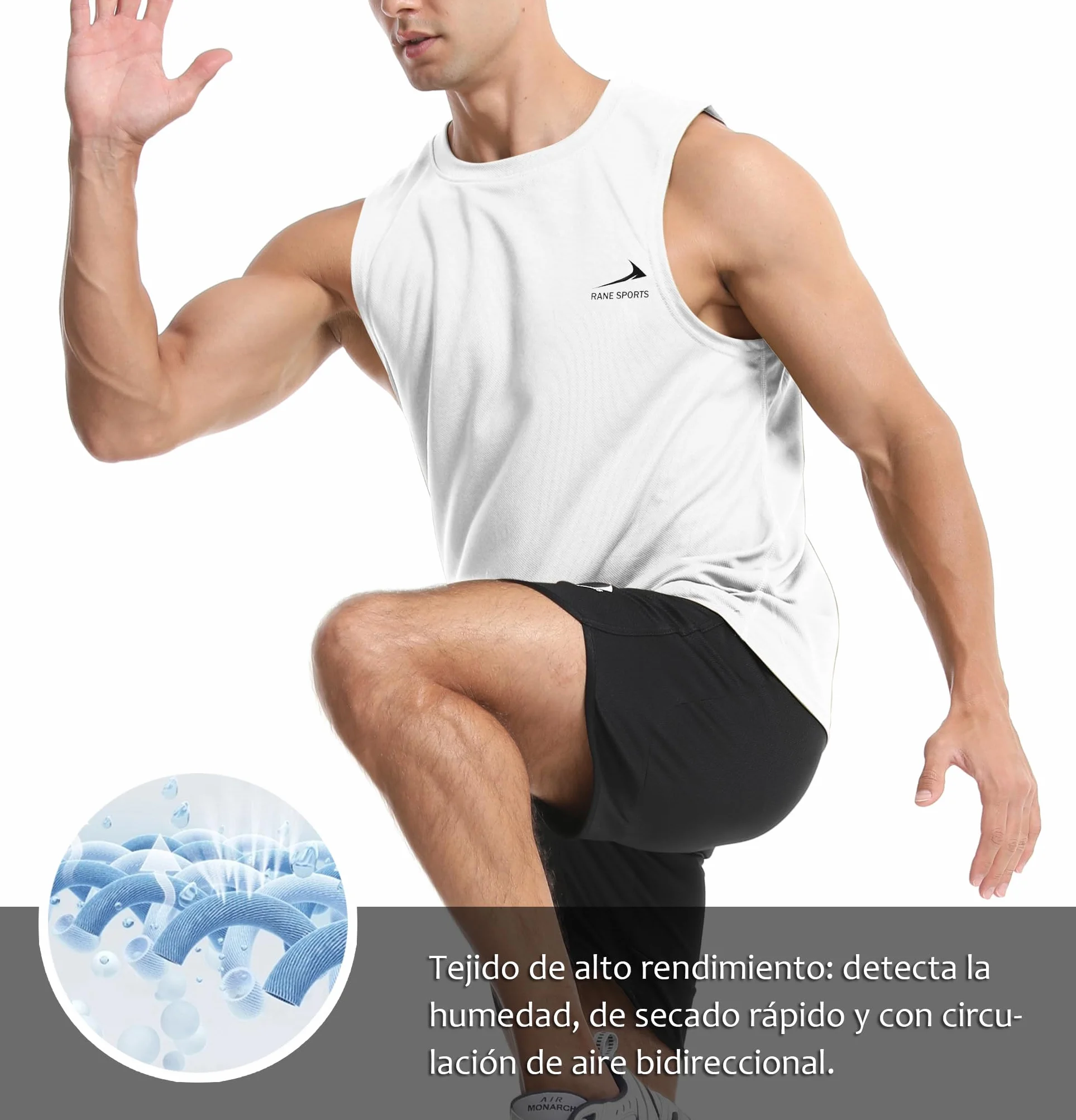 Camiseta sin Mangas para Hombre, para Correr, Gimnasio, Secado rápido, Camiseta Deportiva