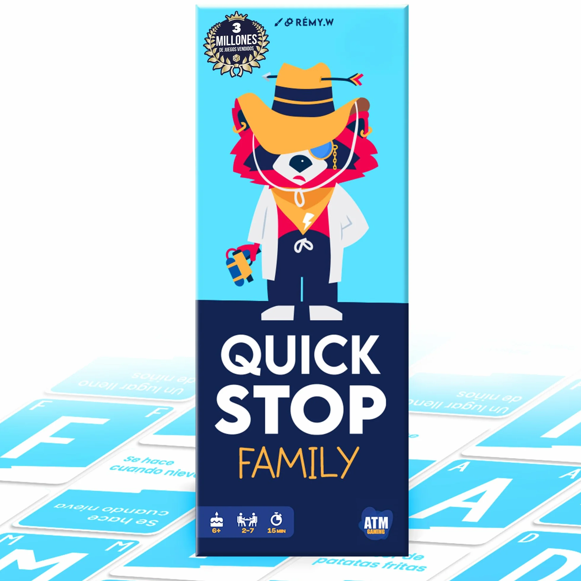 ATM Gaming Quickstop Family Juego de Mesa Rápido Competitivo Regalo Original