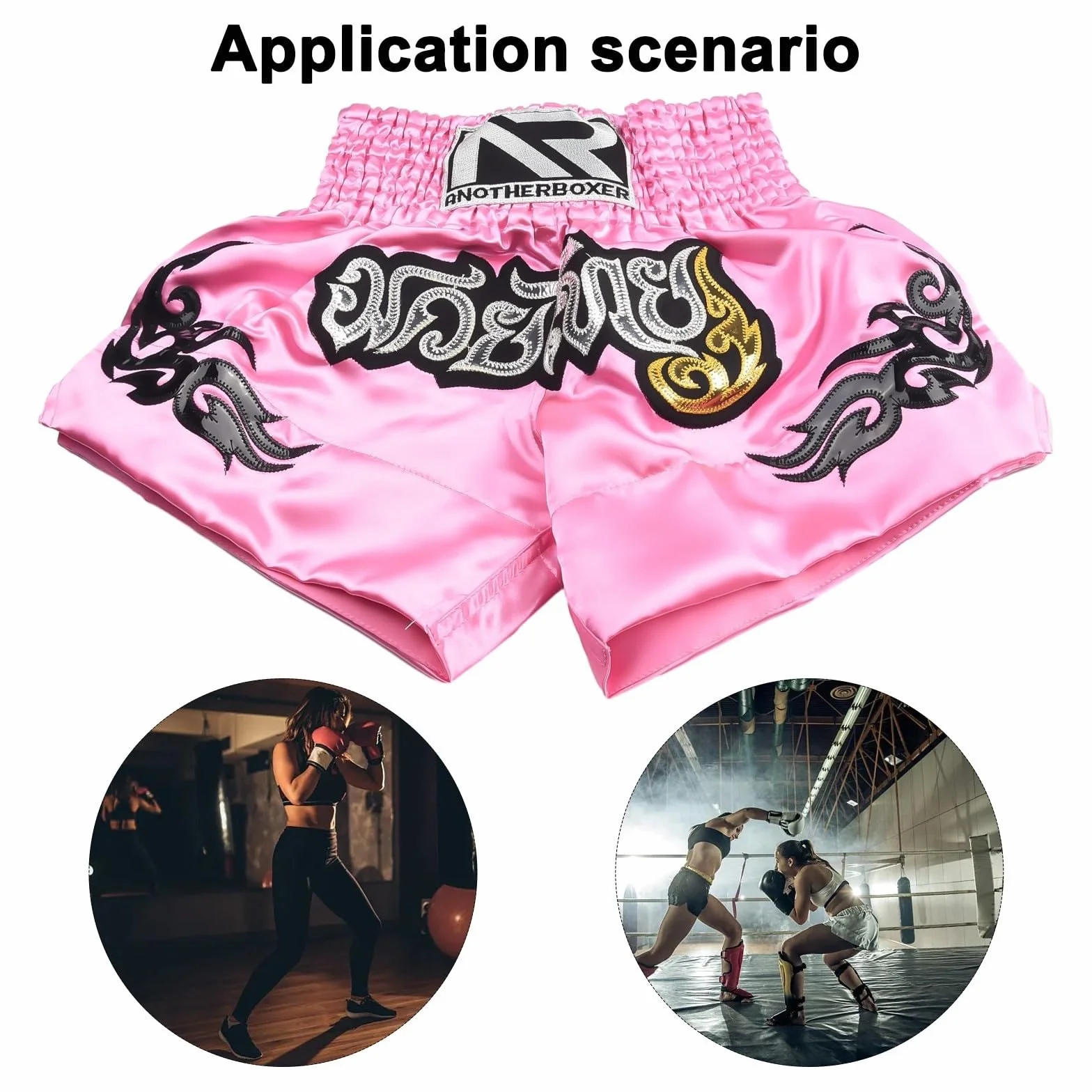 Anotherboxer Pantalones cortos de Muay Thai Kick Boxing unisex transpirables