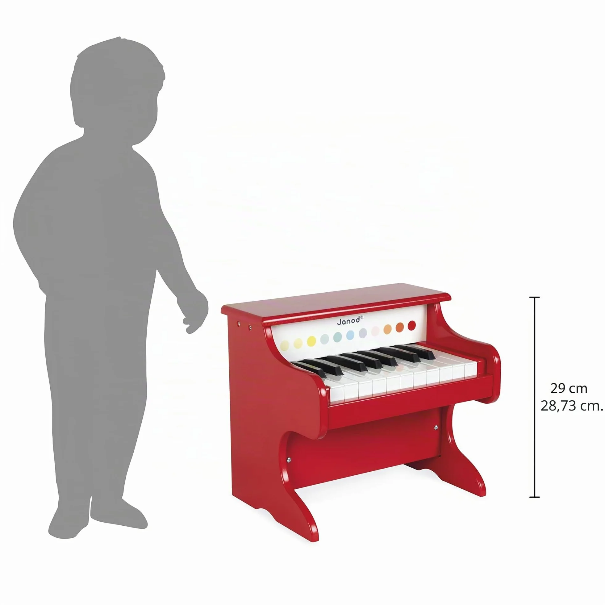 Janod - Confetti - Mi Primer Piano en Madera, Instrumento Musical para Niños, Juguete de Imitación y Estimulación del Talento Musical - Desde Los 3 Años, J07618