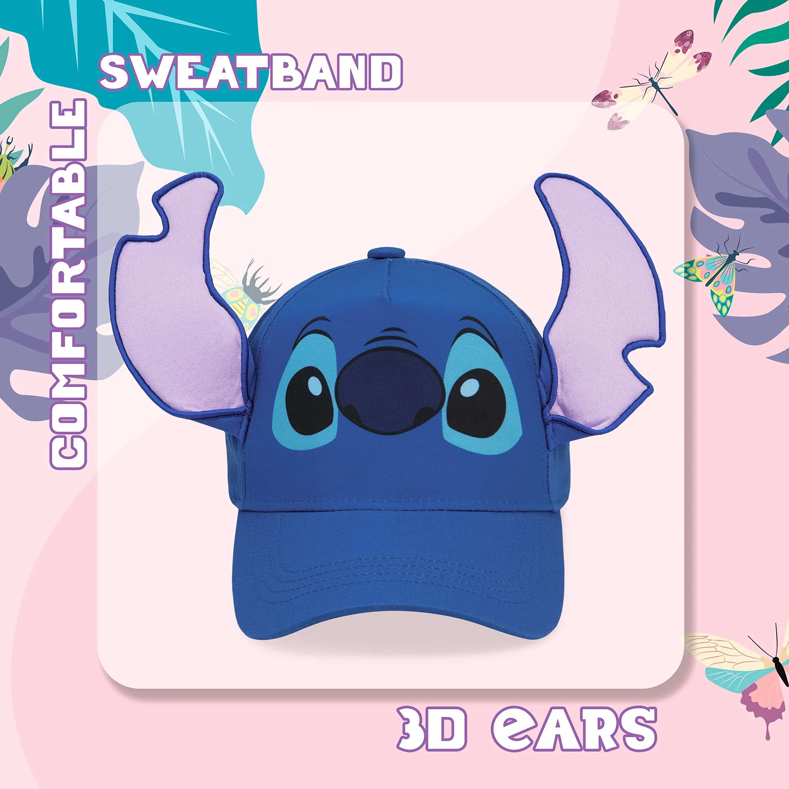 Disney Gorra Stitch con Orejas 3D Oficial Azul Talla Unica