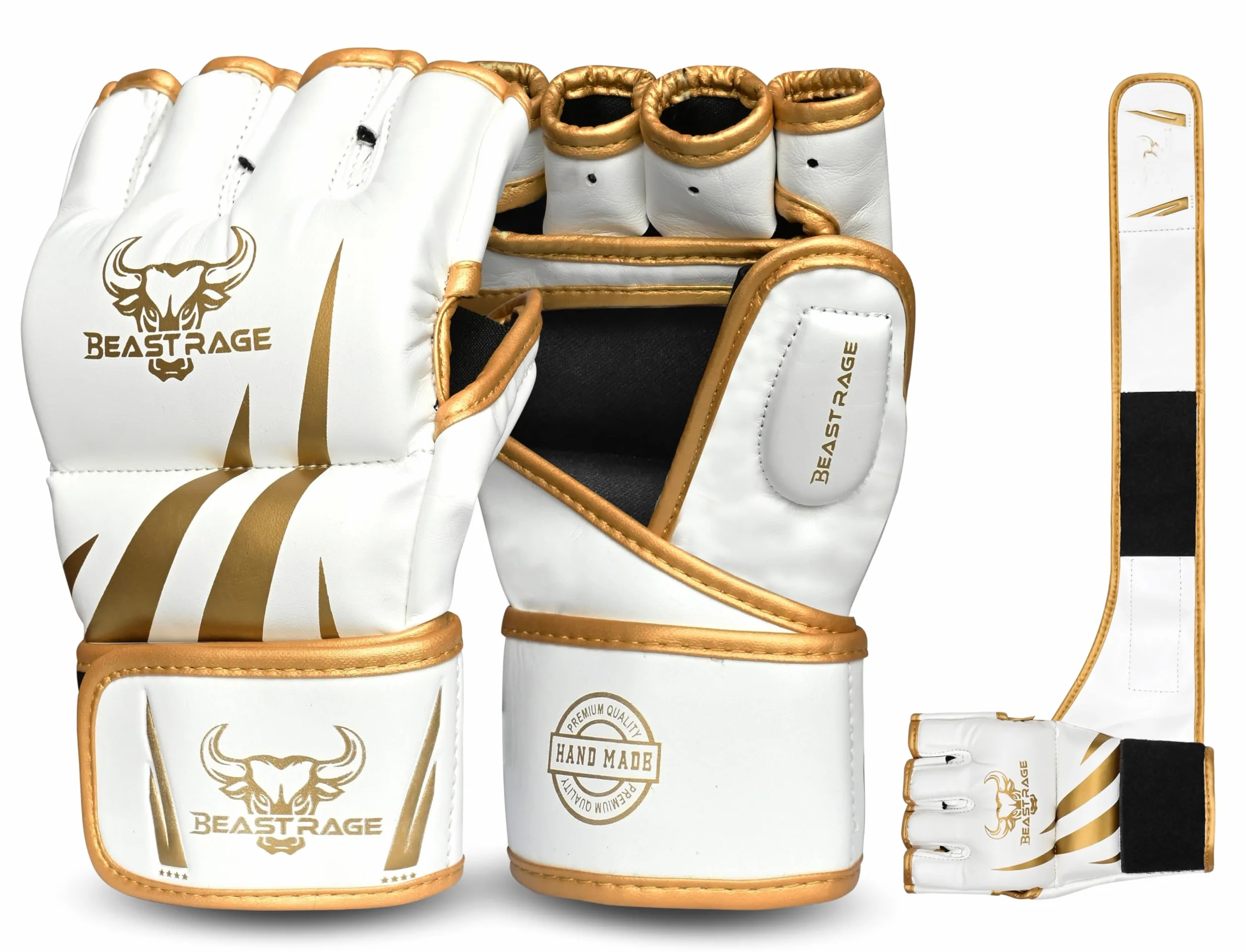 BEAST RAGE Guantes MMA para hombre grappling Muay Thai kickboxing con soporte muñeca almohadilla amortiguadora