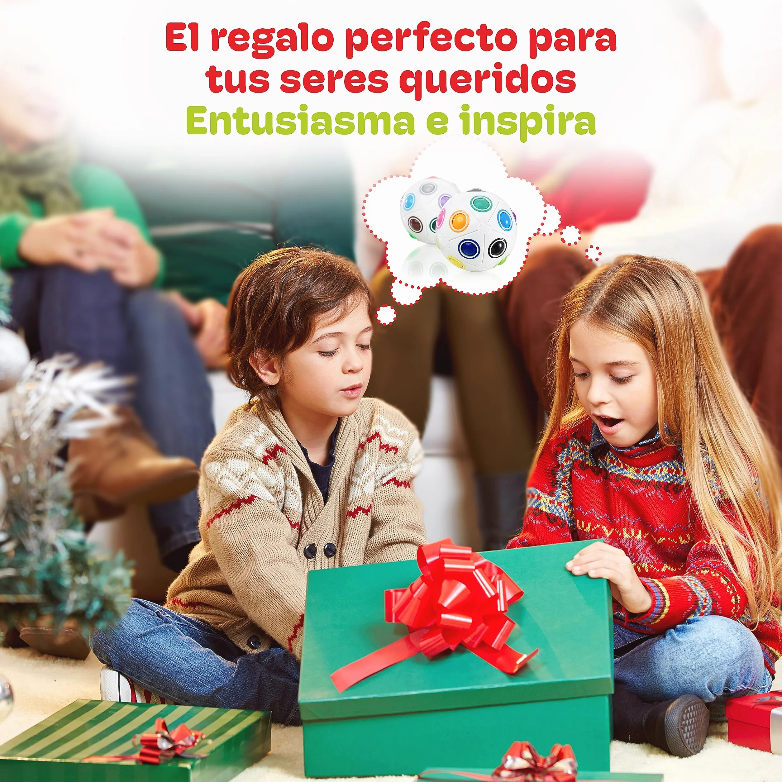 CUBIDI® Bola Mágica Arcoíris Grande Puzzle 3D. Rompecabezas Niños Ideal También como Rompecabezas Adultos. Juguetes Antiestres Adultos y Perfectos como Regalo Niña 6 Años y Niño.