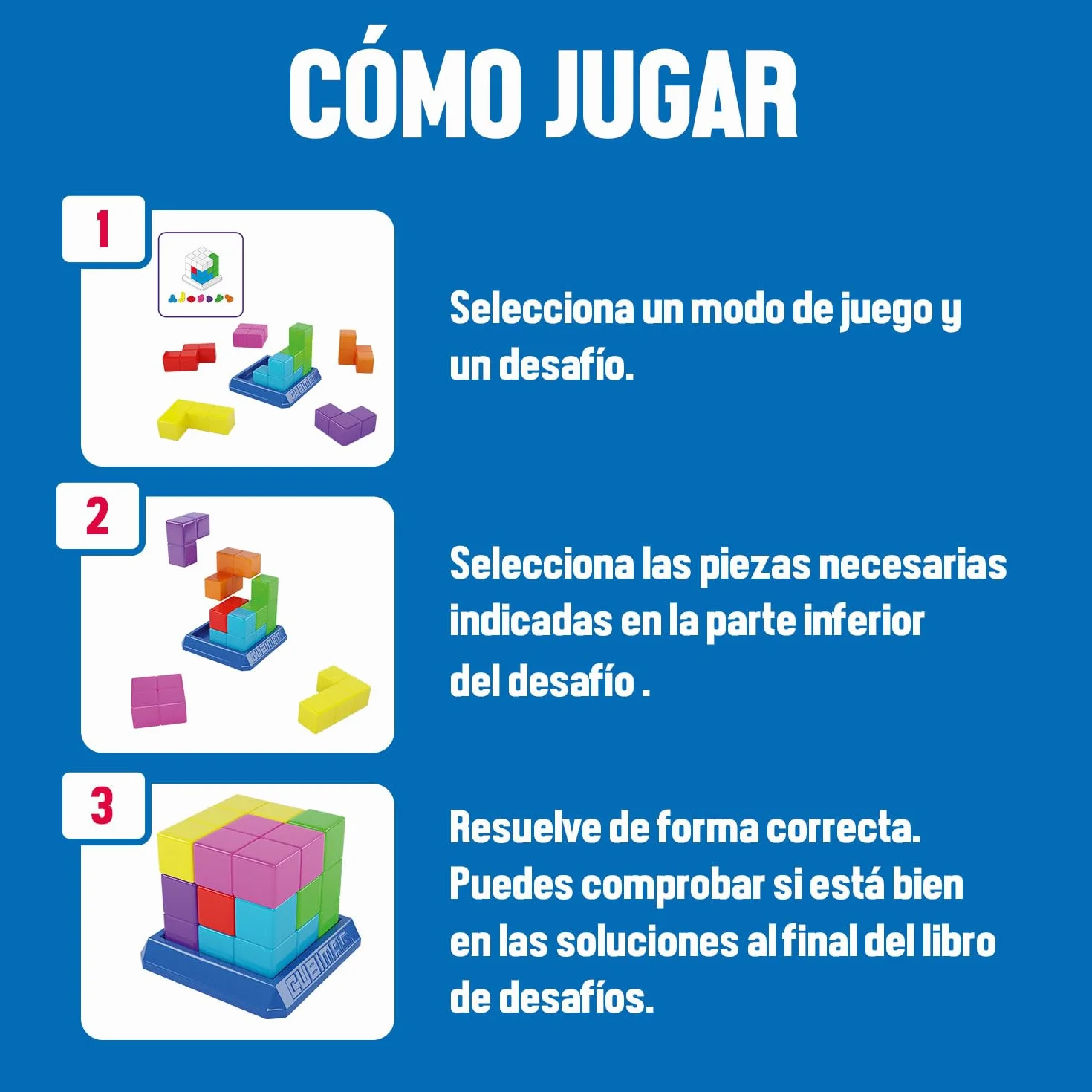 Ludilo - Cubimag Mini | Juego Mesa 8 Años O Más | Rompecabezas Adultos con 2 Modos De Juego | Juegos De Mesa Adulto | Juegos De Ingenio con 136 Desafíos