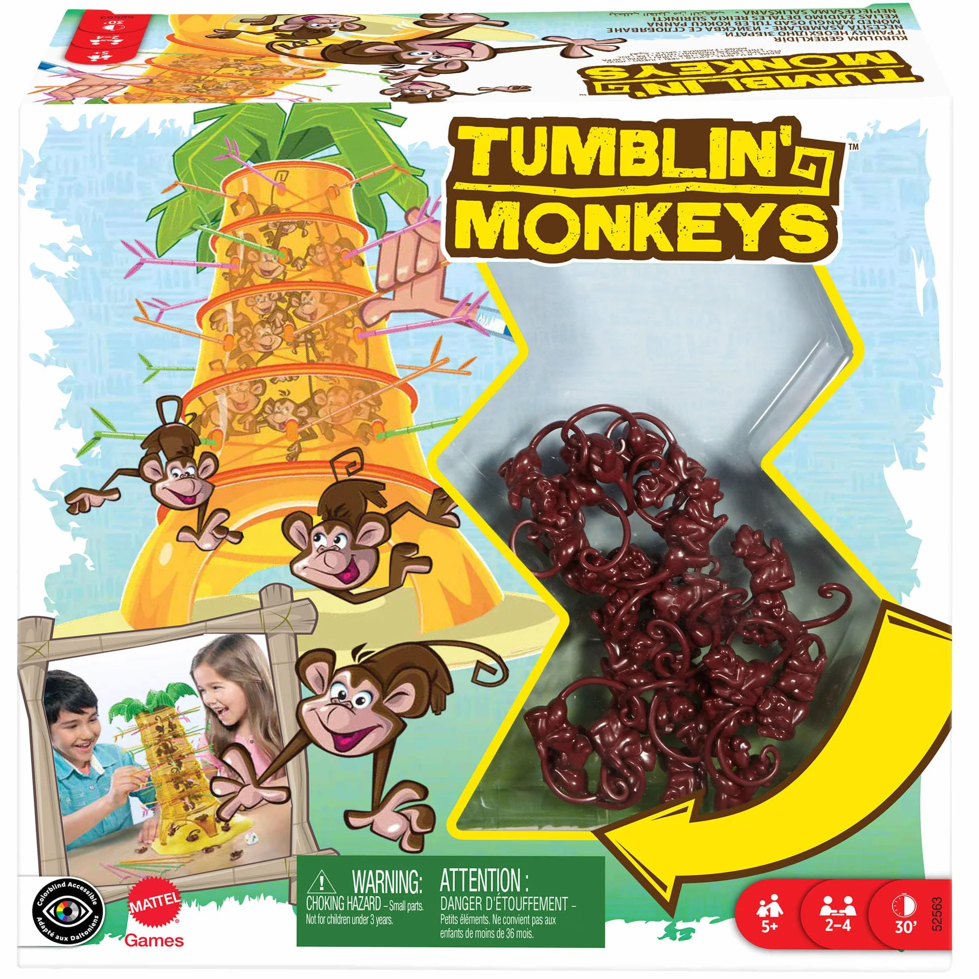 Mattel Games Monos Locos, Juegos de Mesa para niños +5 años, 2-4 Jugadores, partidas de Aproximadamente 30 min (52563)