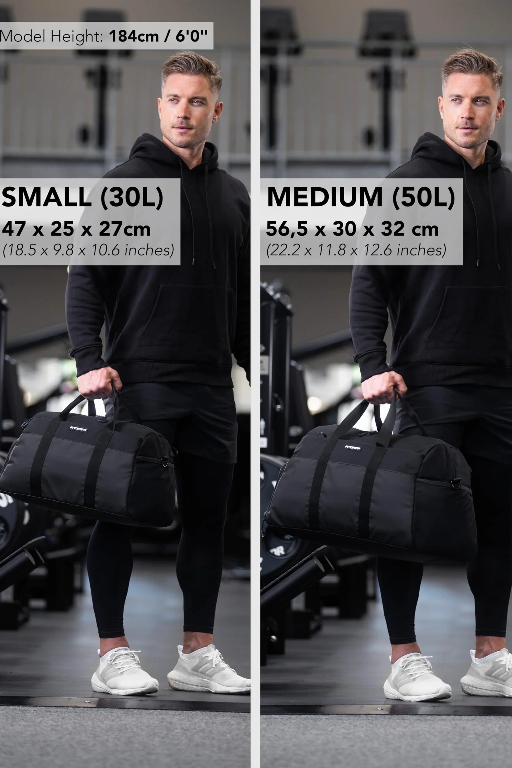 Fitgriff® Bolsa Deporte V2 Compartimento Zapatos Humeda Bolso Gimnasio Viaje Entrenamiento