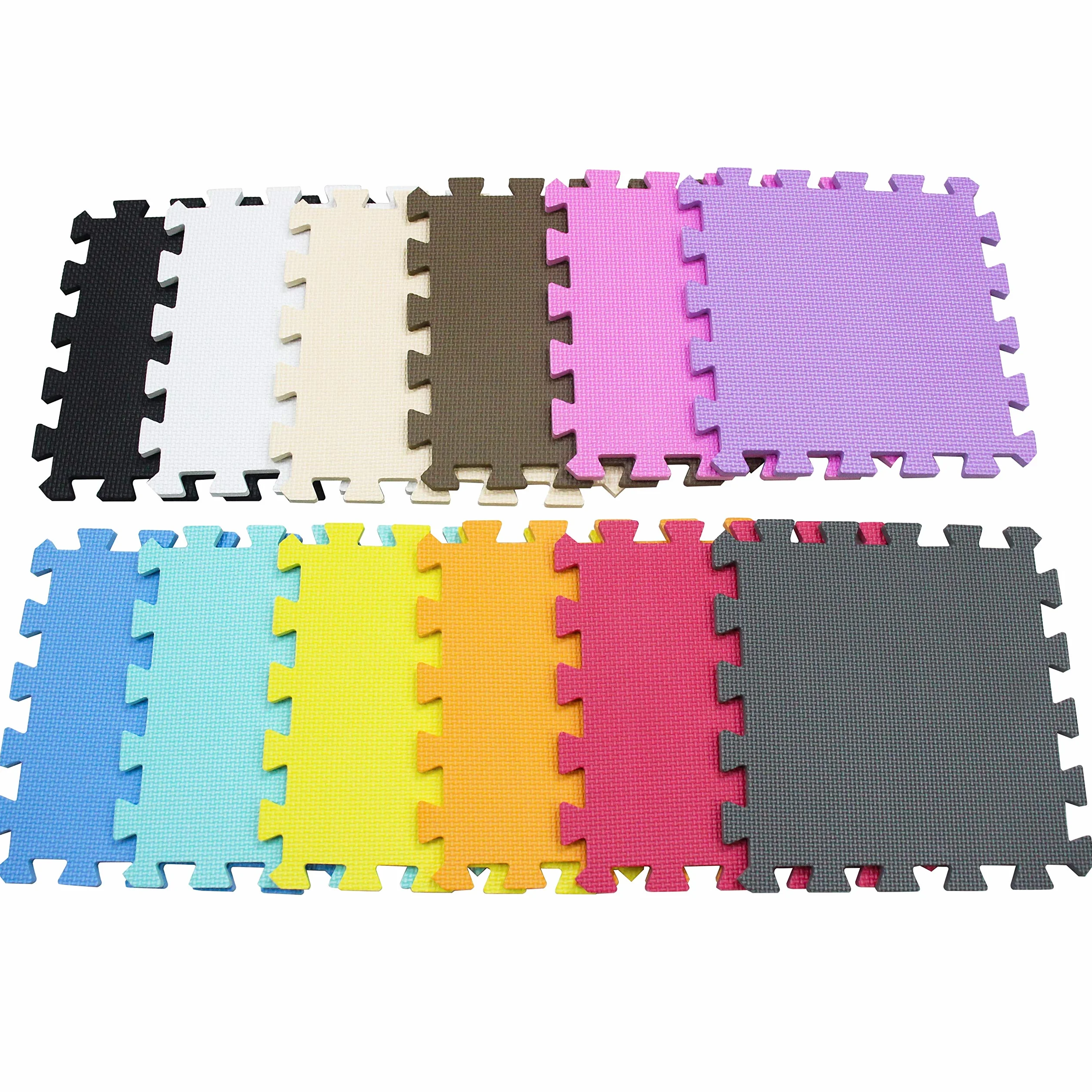meiqicool Alfombrillas para Puzzles | Alfombra Puzzle para Niños Bebe Infantil Suelo de Goma EVA Suave 142 x 114 cm 18 Piezas Blanco Gris 0112