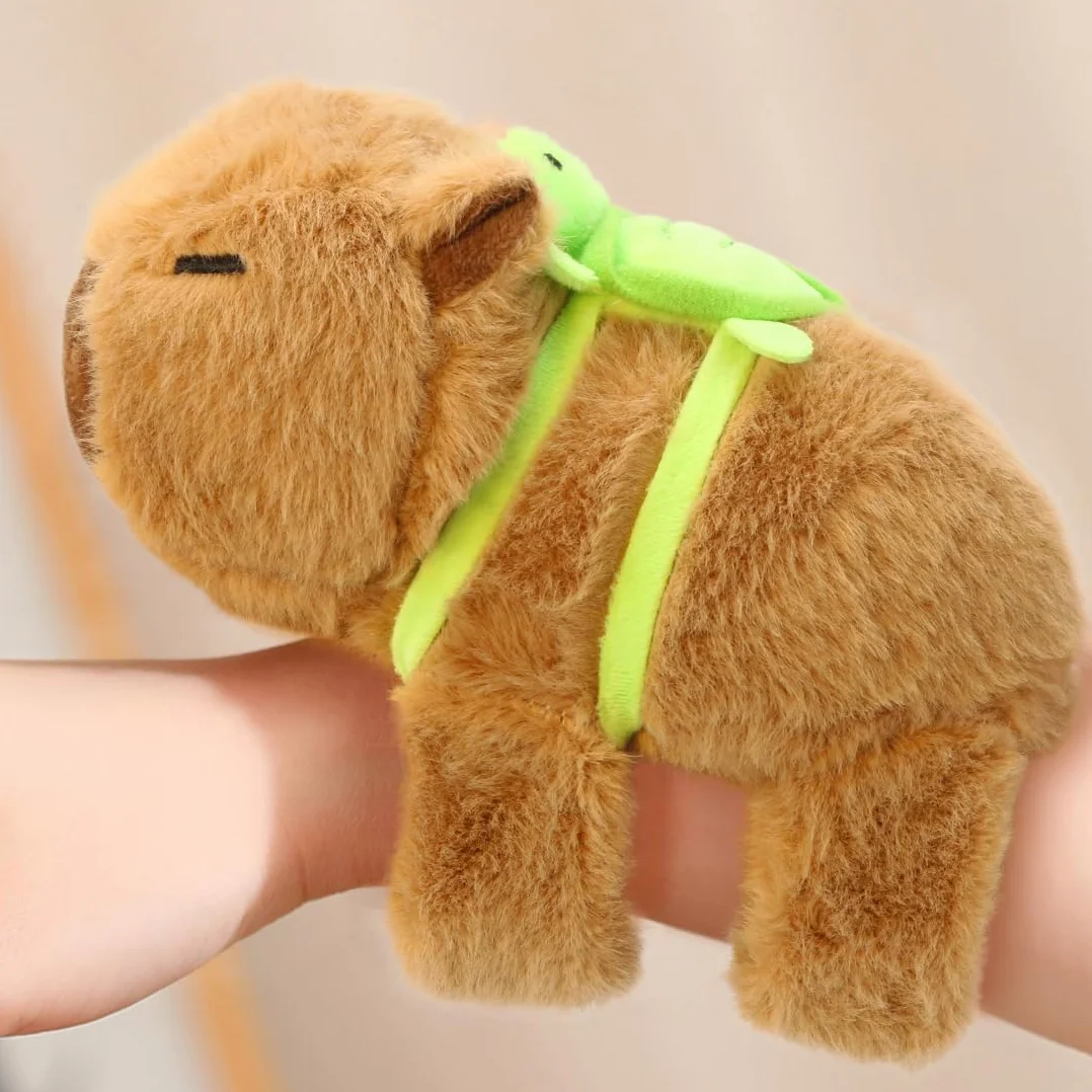 Pulsera Capybara Slap Snap de Peluche con Mochila Tortuga Regalo Niñas Niños