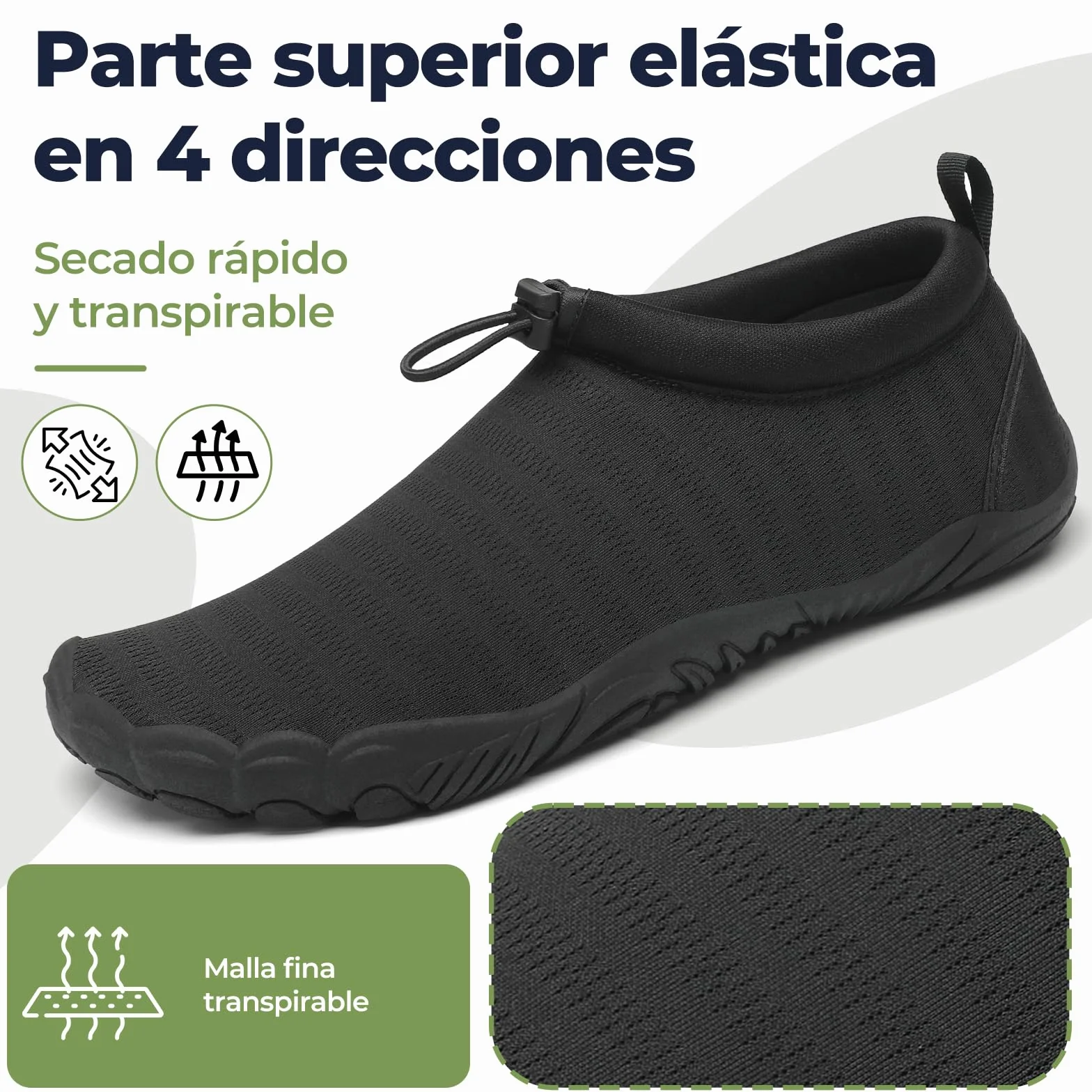 Mishansha Escarpines Hombre Mujer Secado Rápido 13 Orificios Drenaje Gr.36-46