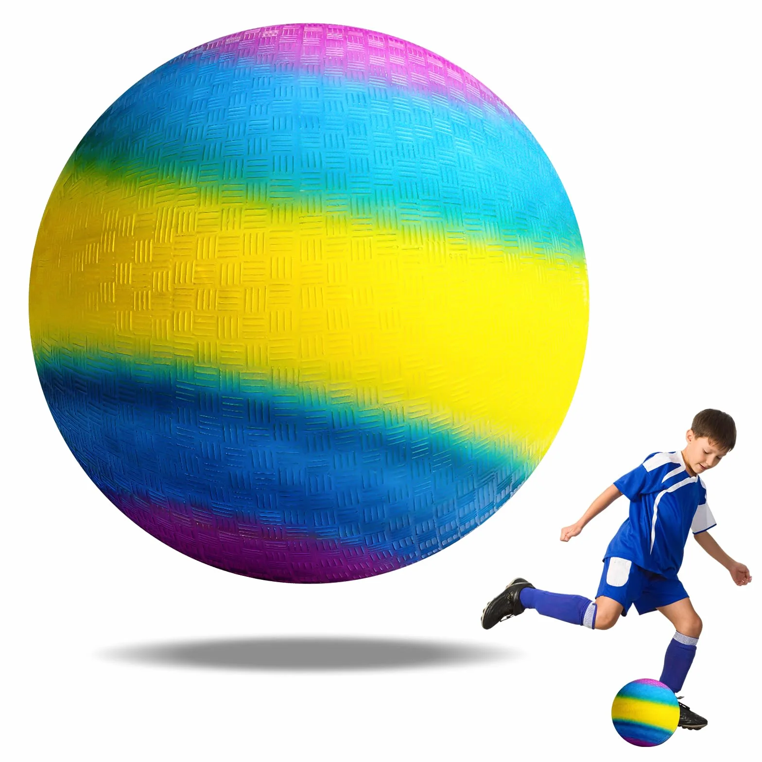 OSDUE Bola Arcoiris Pelota De Inflable, Pelotas de PVC Juguete Pelota Hinchable, Pelota de Playa de 8.6 Pulgadas Balones de Agua Bola de Juego Balon Interior y Exterior (Azul-Violeta)