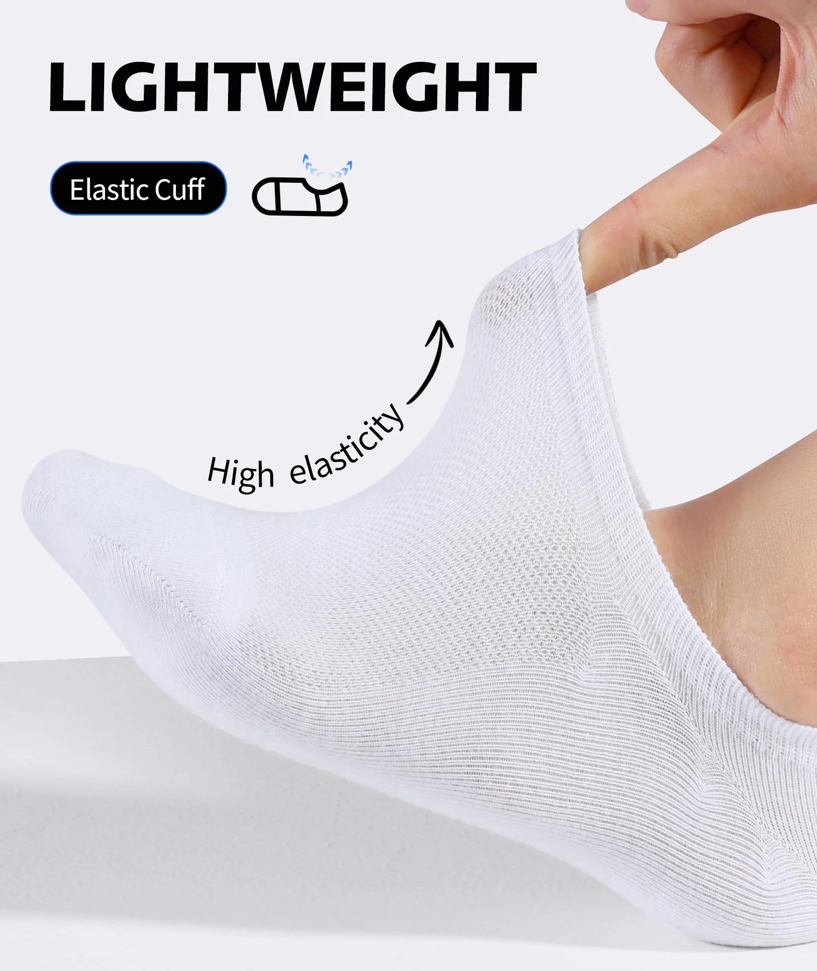 CLOSEMATE 6 Pares Calcetines Invisibles Hombre Mujer Algodón Transpirables Antideslizantes Silicona