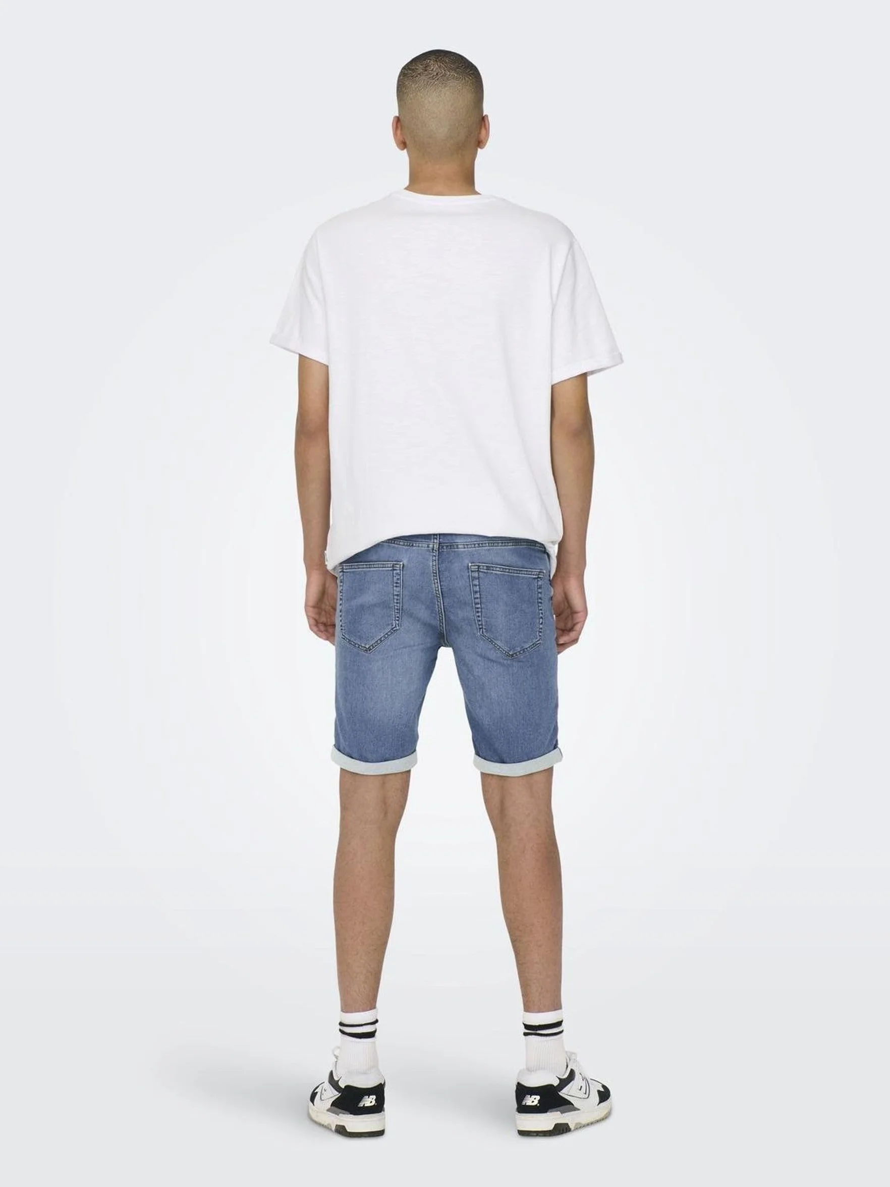 Hombres O&S Pantalones Cortos de Mezclilla Capri 3/4 Bermudas Verano Ocio