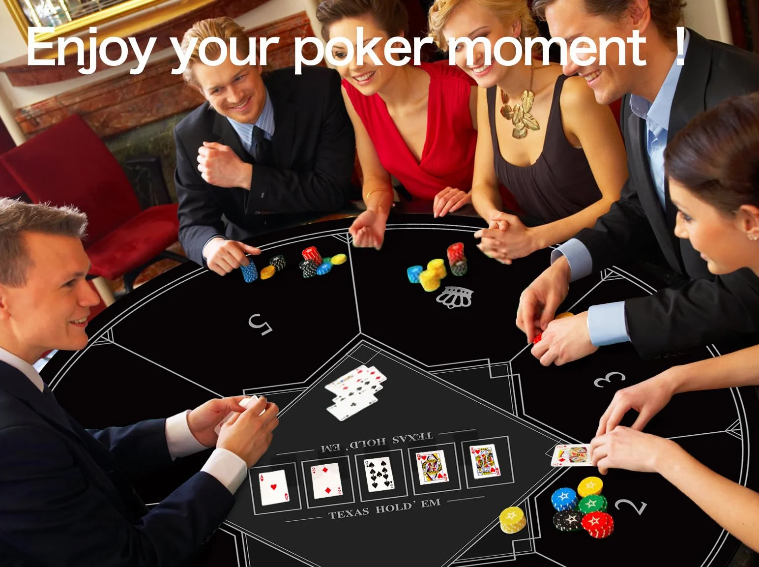 LaiEr Tapete de Póquer Redondo 24/31/39/47/55/63 Pulgadas Para 6-8 Personas, Texas Hold'em, Almohadilla de Goma, Mesa Plegable, Portátil, Adecuado Para Juegos de Blackjack