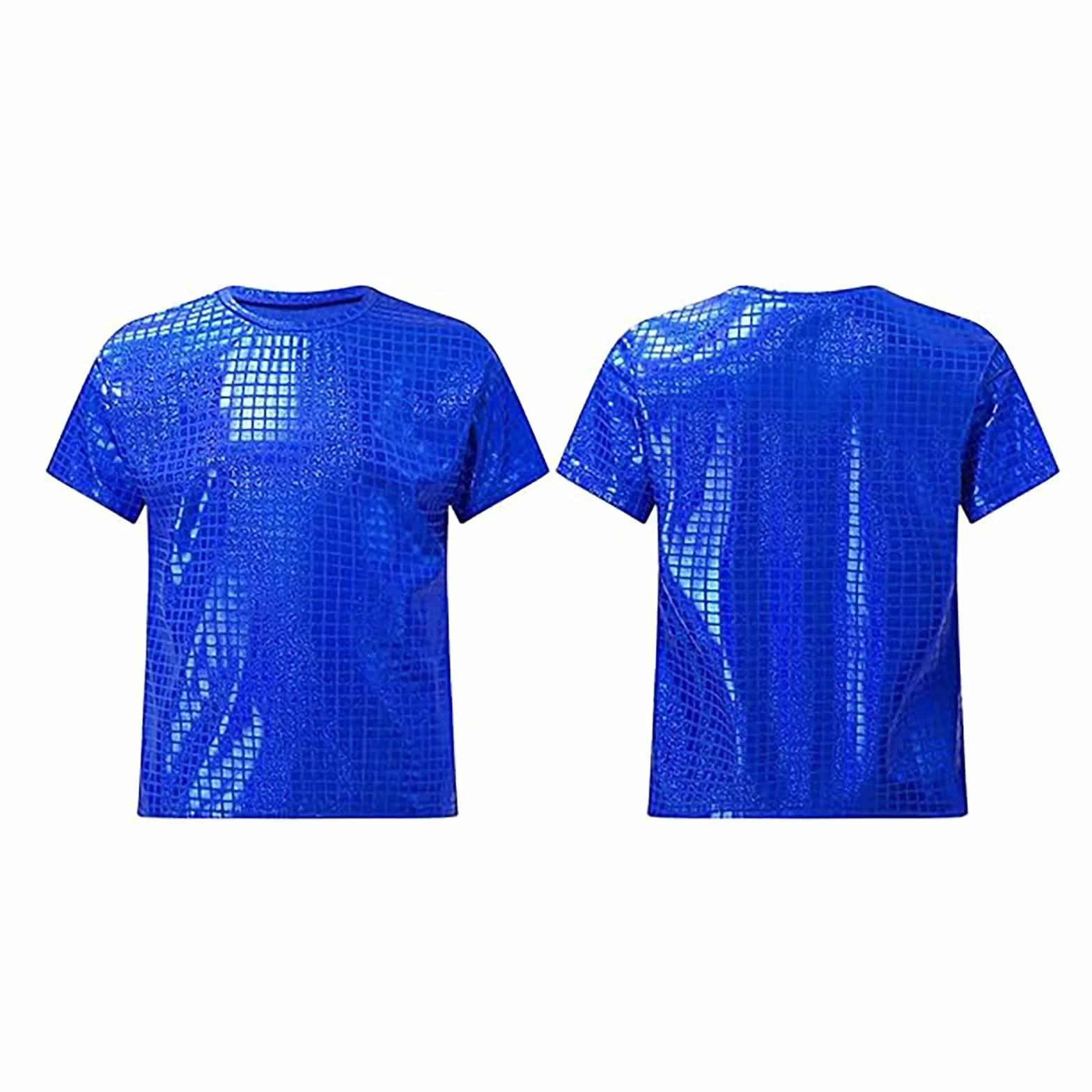 Camiseta Brillante Hip Hop Niño Niña Lentejuelas Manga Corta Top Deportivo Baile Jazz Disfraz Fiesta