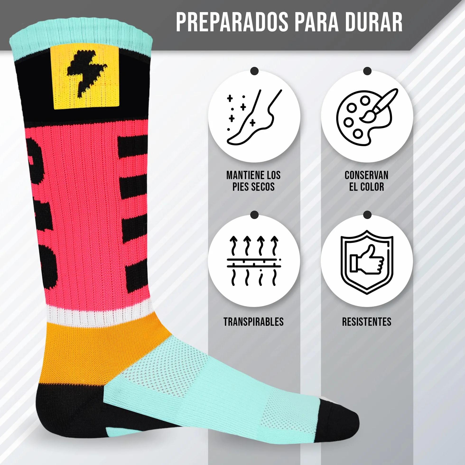 Calcetines de Deporte sin Costuras para Hombre y Mujer - Largos para Ciclismo, Running y Pádel