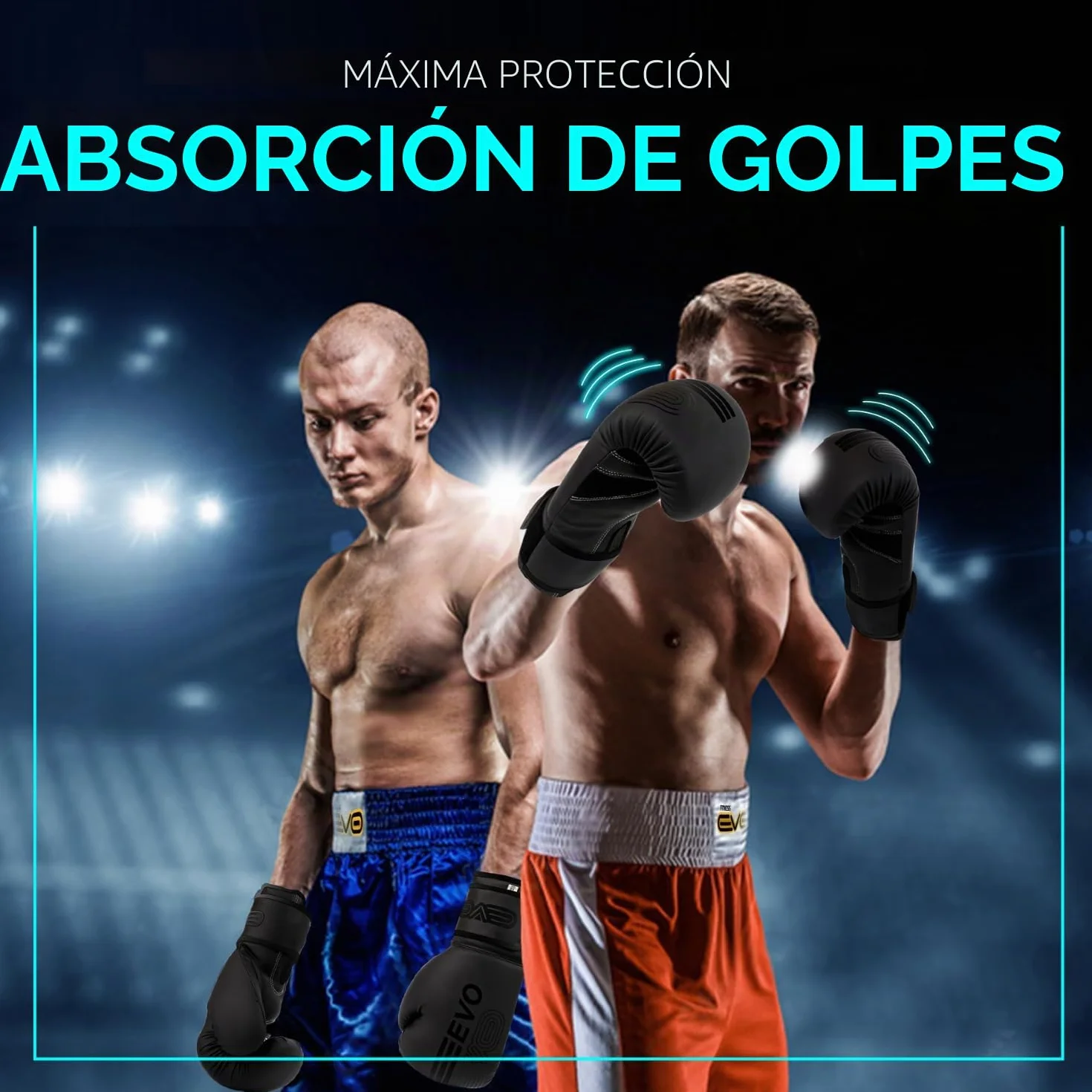 EVO Fitness Guantes Boxeo MMA Muay Thai Kick Boxing Entrenamiento Sparring Lucha Saco Boxeo