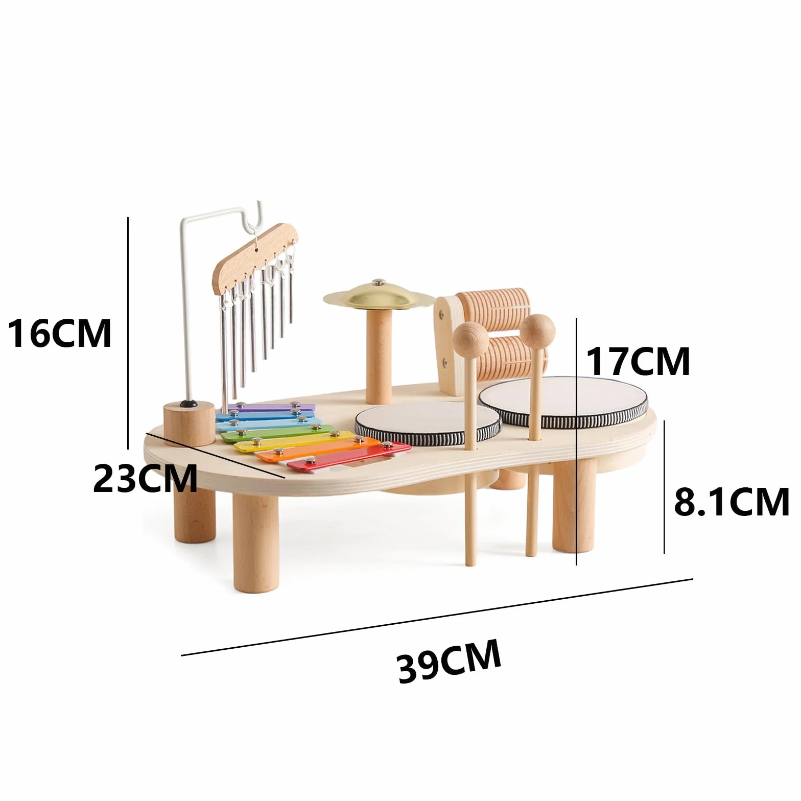 Juego De Tambores para Bebés 7 En 1, Juguetes Musicales De Piano De Madera, Instrumento Montessori Infantil, Instrumento De Percusión Educativa, Regalo De Cumpleaños para Niños Y Niñas, A