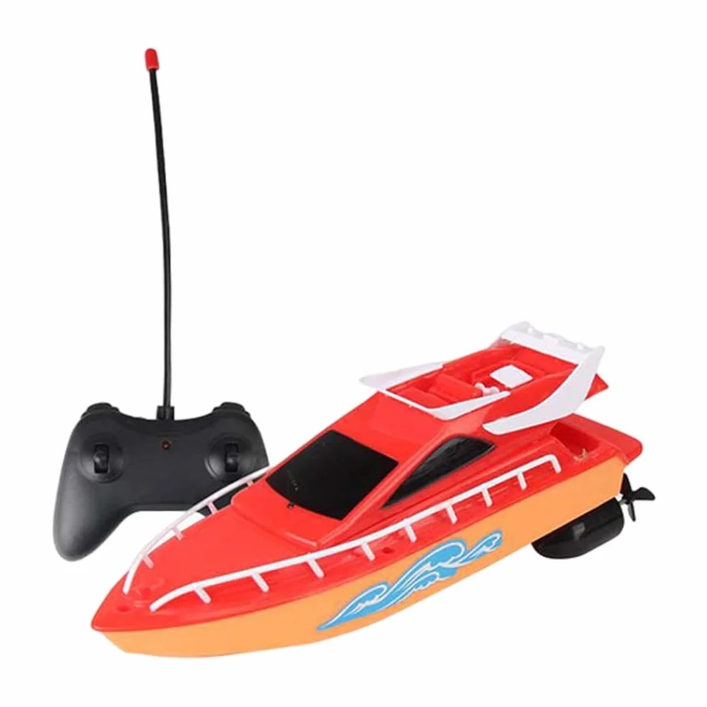 Barco RC de Carreras a Prueba de Agua Mini Juguete electrónico con Control Remoto - Barco RC para niños (sin batería), Rojo