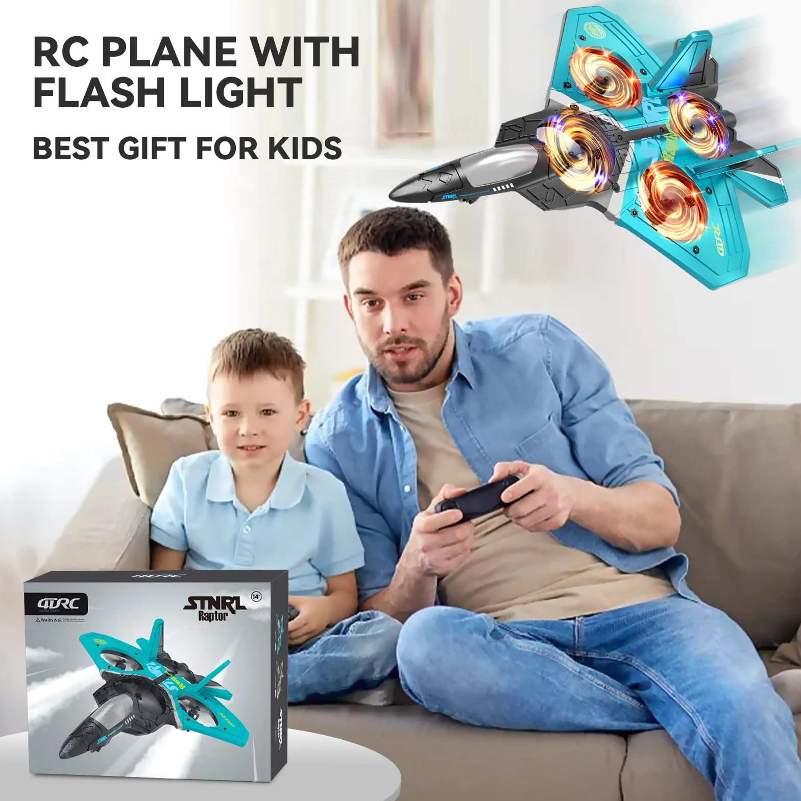 4DRC Avión teledirigido con Control Remoto, 6 Canales, 2,4 GHz, avión de Control Remoto para Principiantes, Avión RC para Adultos y niños, Simple y Listo para Volar