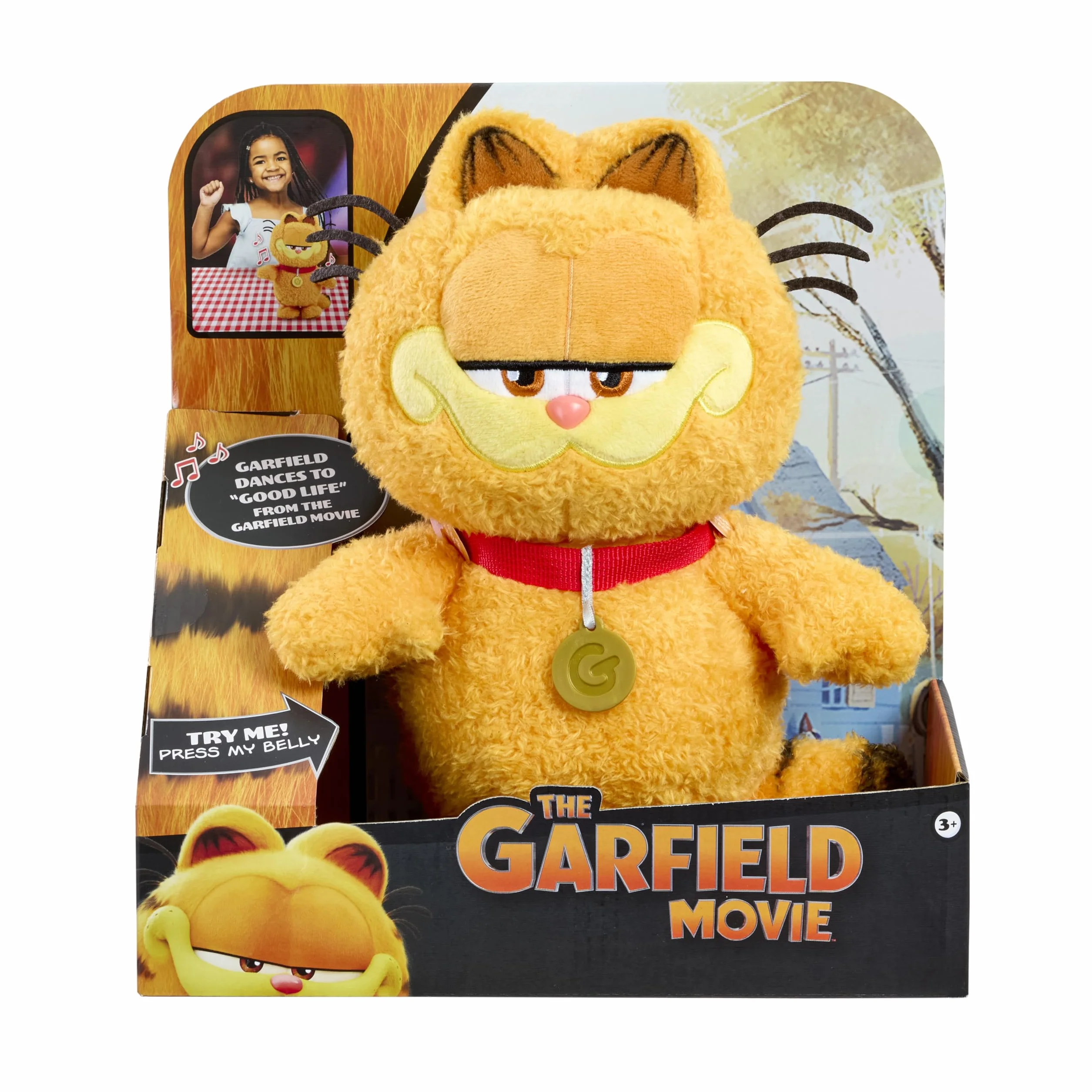 Animagic – Garfield Peluche Musical de 25 cm con Canción Good Life de la Película – Gato Garfield Suave y Parlante – Juguete Interactivo con Pilas Incluidas – Ideal para Niños Desde 3 Años