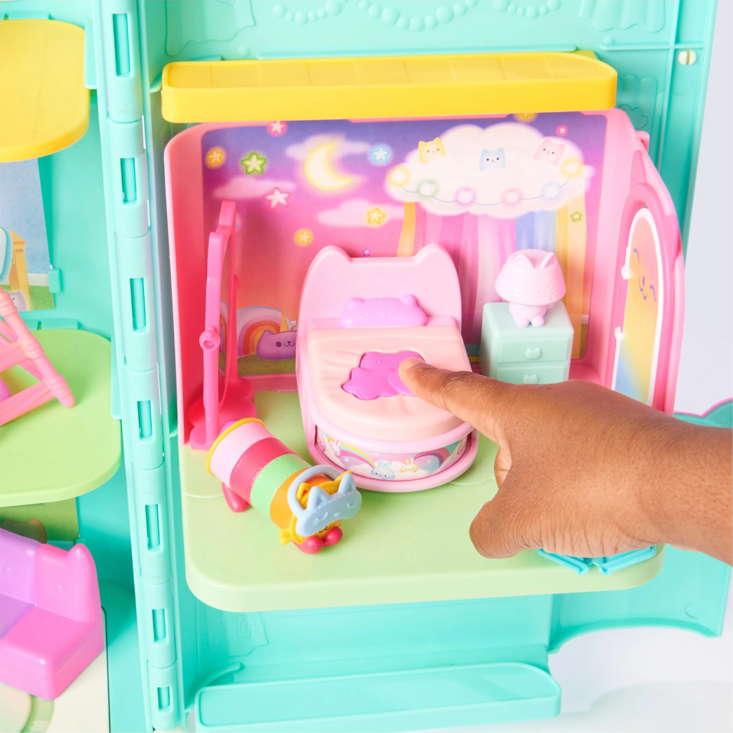 La Casa De Muñecas De Gabby - Dormitorio De Sueñigata Con 1 Figura Sueñigata, 3 Accesorios, 2 Caja Sorpresa Y 3 Muebles | Juguetes Niñas 3 Años O Más | Regalo Niña 3 Años O Más De Gaby Gato