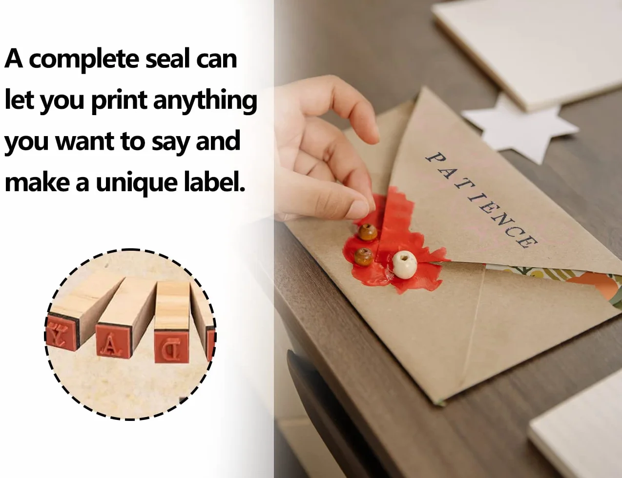 ZoeTekway 40 piezas de sellos de letras, alfabeto de madera sellos de letras, números y símbolos, con almohadilla de sellos, para scrapbooking arte artesanía tarjeta de decisiones