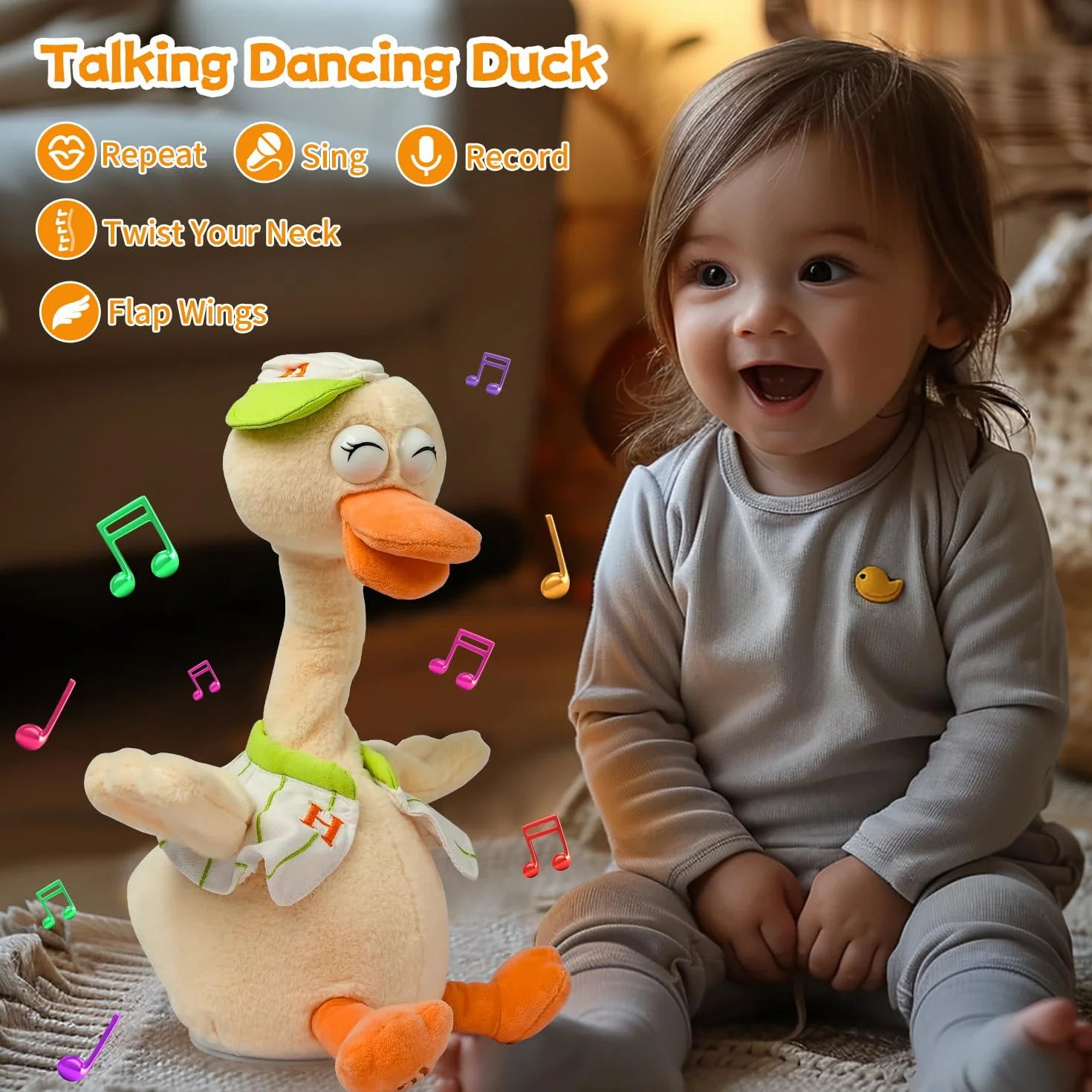 Juguete de pato parlante que imita imágenes de peluche e interactivo, que repite lo que dices, peluches sacudiendo el cuello, muñeca parlante