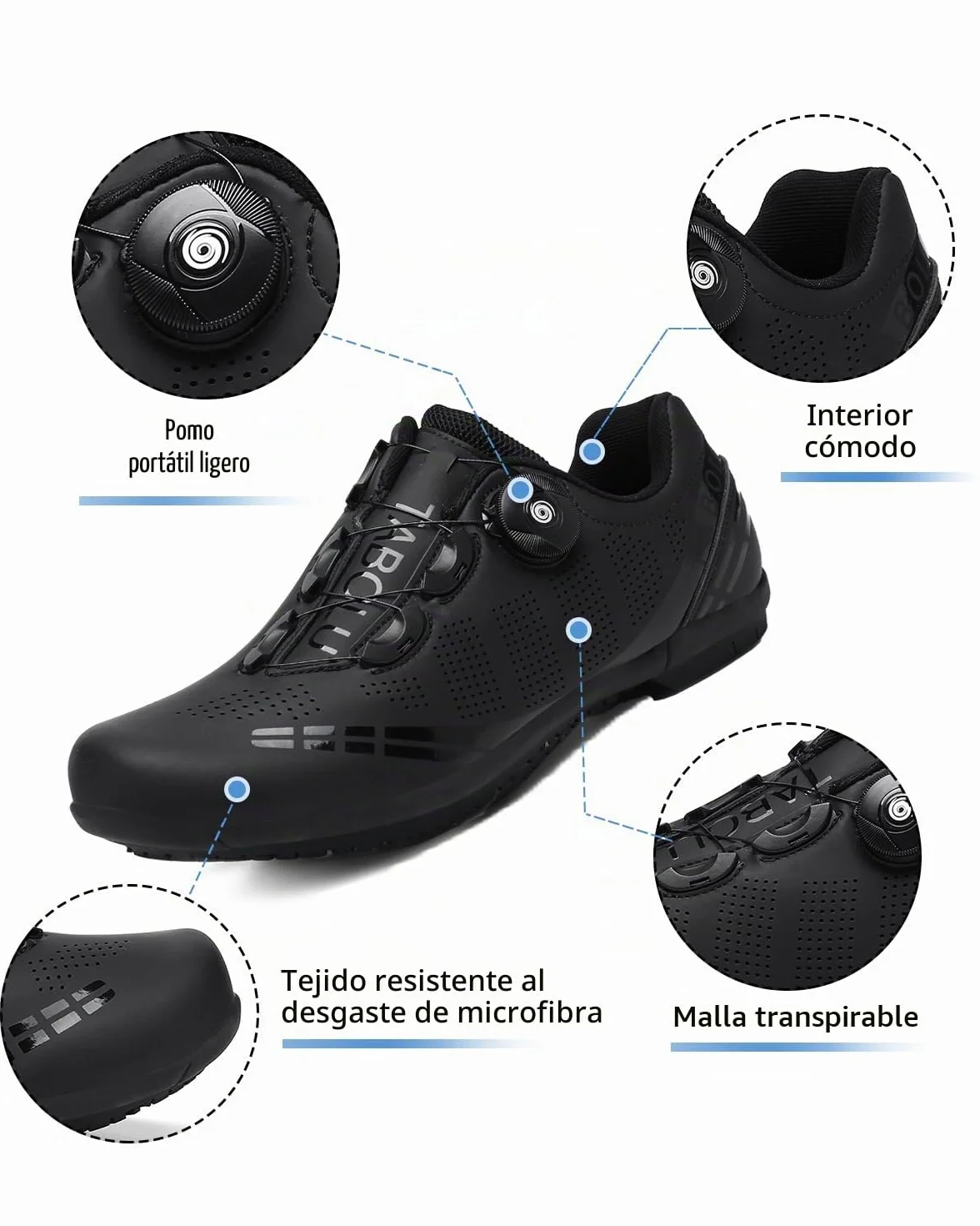 Hixingo Zapatos de Ciclismo Carretera y Montaña Goma Suela sin Bloqueo 36-47 EU