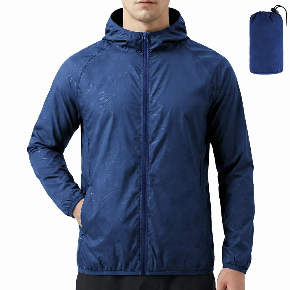 Chaqueta Deportiva Hombre Impermeable Ligera Cremallera Chubasquero Running