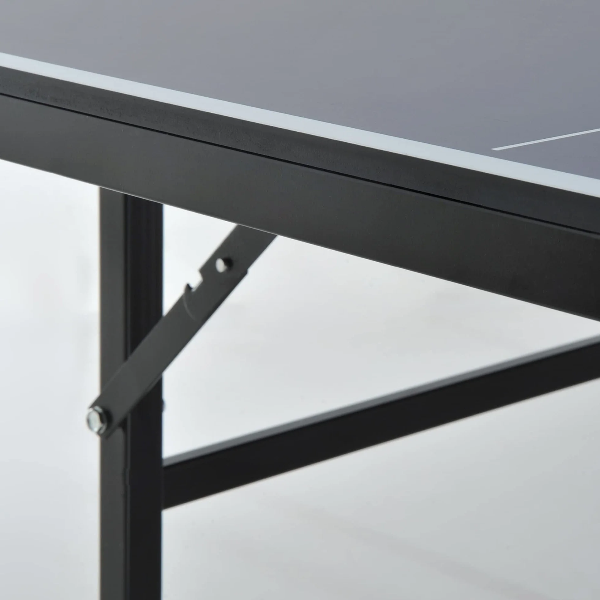 Homcom Mesa de Ping Pong Plegable 152.5x274x76cm Tenis de Mesa Acero MDF Azul