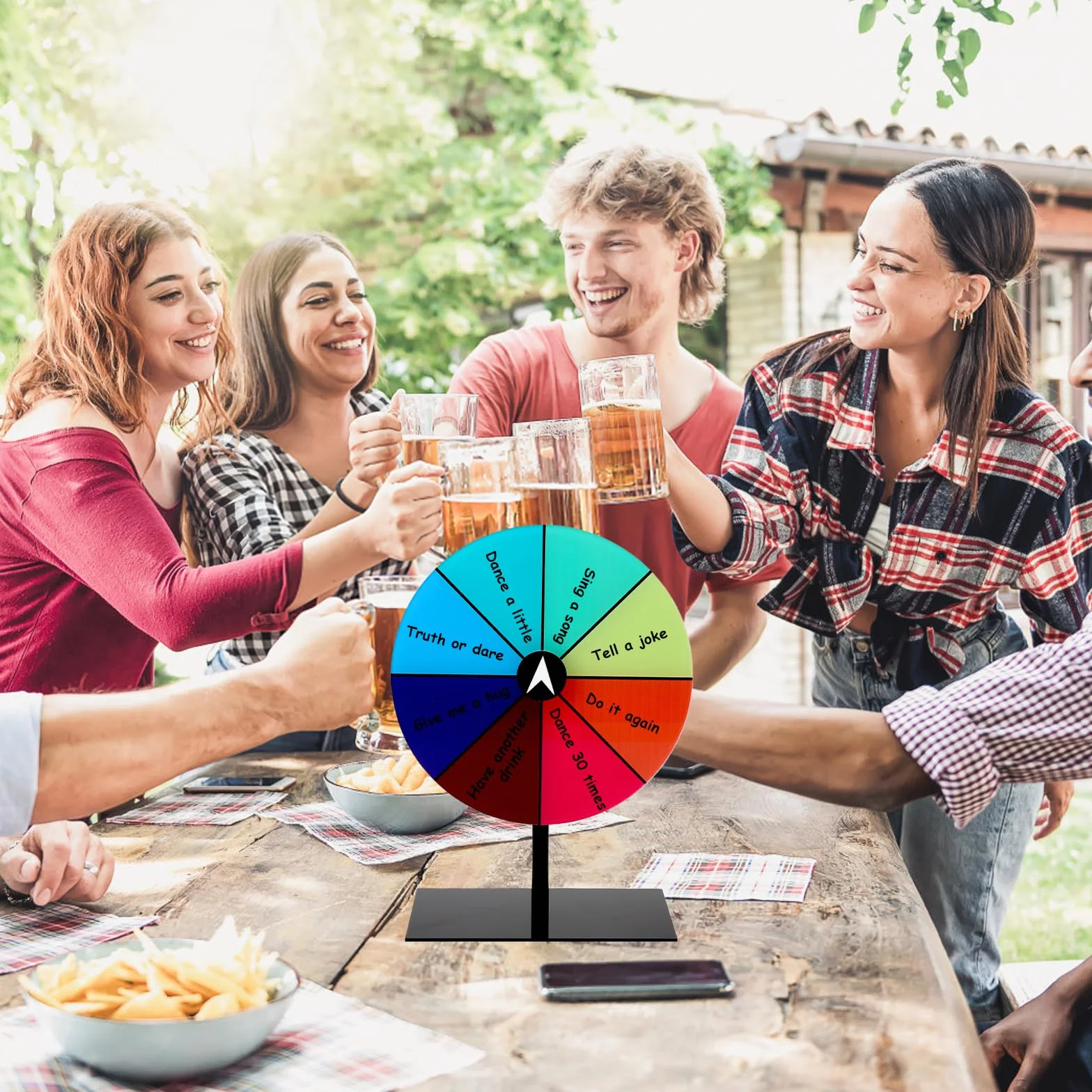 Rueda de la fortuna para girar, juguete de rueda de la fortuna de 20 cm, rueda de premios giratoria, rueda de premios giratoria para carnaval, medición, rueda de ruleta antideslizante de juego con