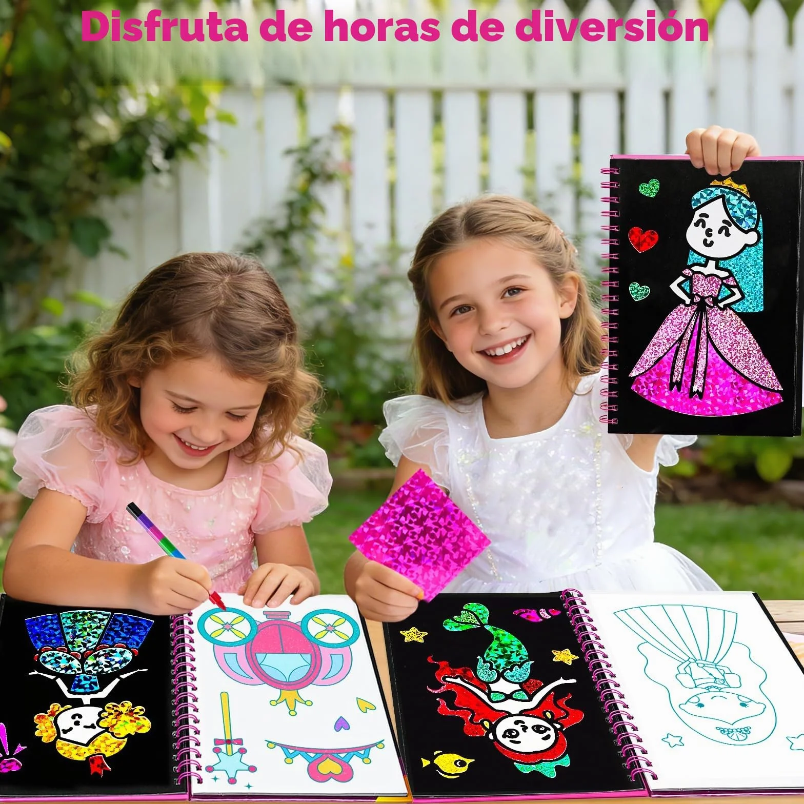 FUNNYB&G Manualidades infantiles con foil, Creativo Kit Manualidades niños, Juguete Niña Regalos Para de 3 4 5 6 7 8 9 12 Años Niño cumpleaños (Princesa)