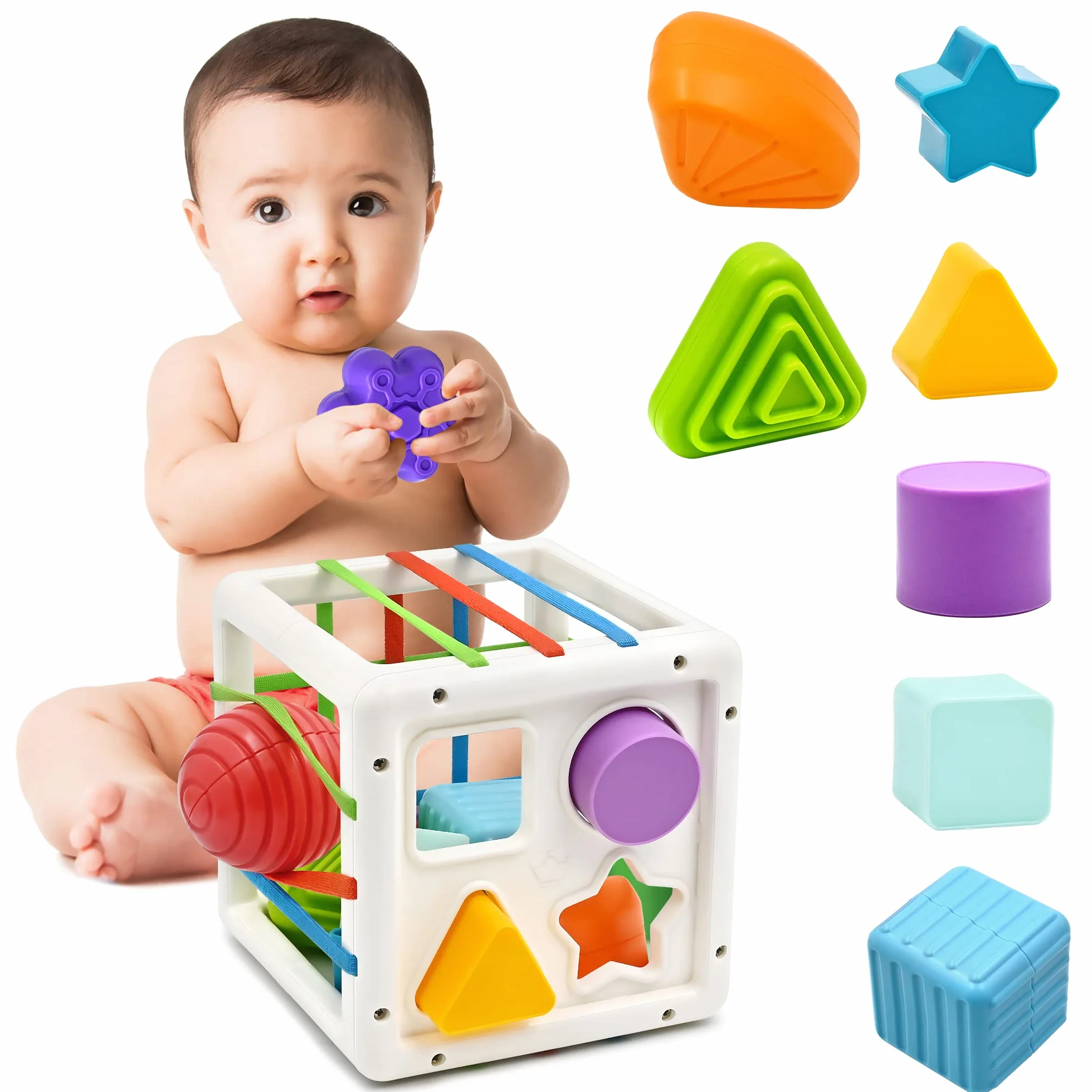 Mailesi Juguetes Montessori Niños 12 18 24 Meses, Juguetes Bebes en Forma de Cubo para La Motricidad Fina y el Aprendizaje Temprano, Regalo Sensorial para Niños y Niñas 1 2 3 Años, Regalo Juguetes