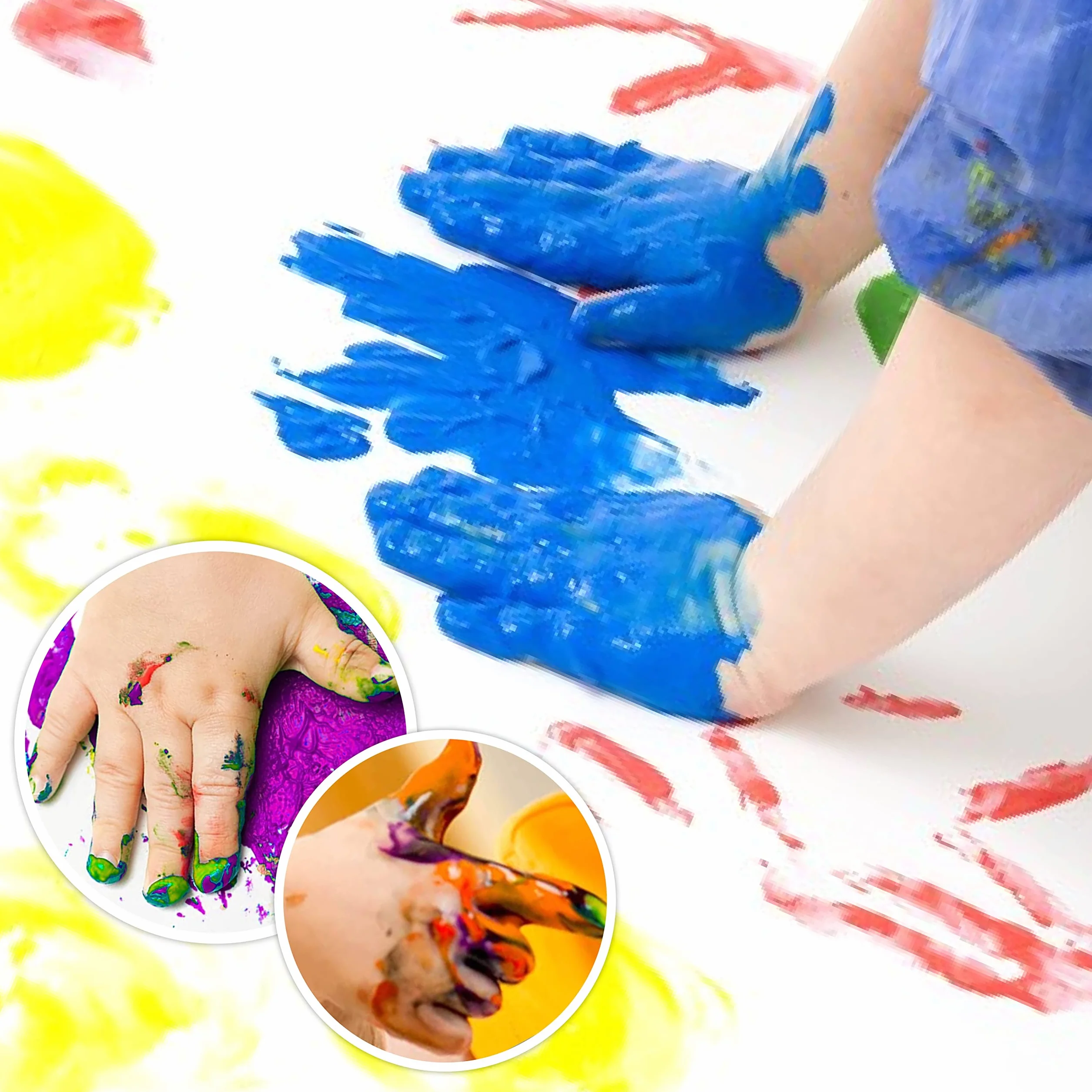 BLOT Pintura de Dedos para Niños 10 Colores Lavable Juego de Pintura para Dedos No Tóxicas Kits de Pintura para Niños Infantes Escuela Jardín Aprendizaje Temprano