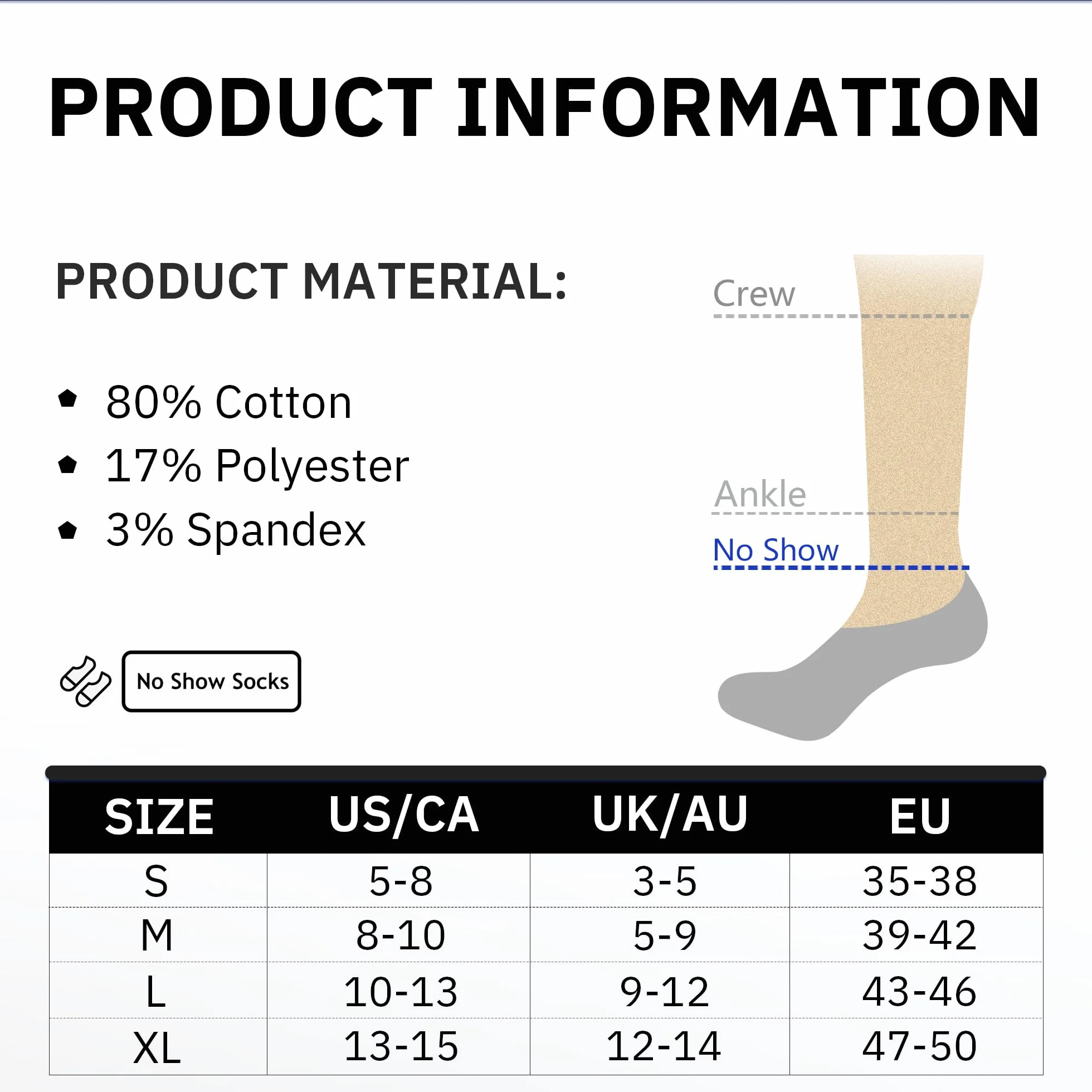 CLOSEMATE 6 Pares Calcetines Invisibles Hombre Mujer Algodón Transpirables Antideslizantes Silicona