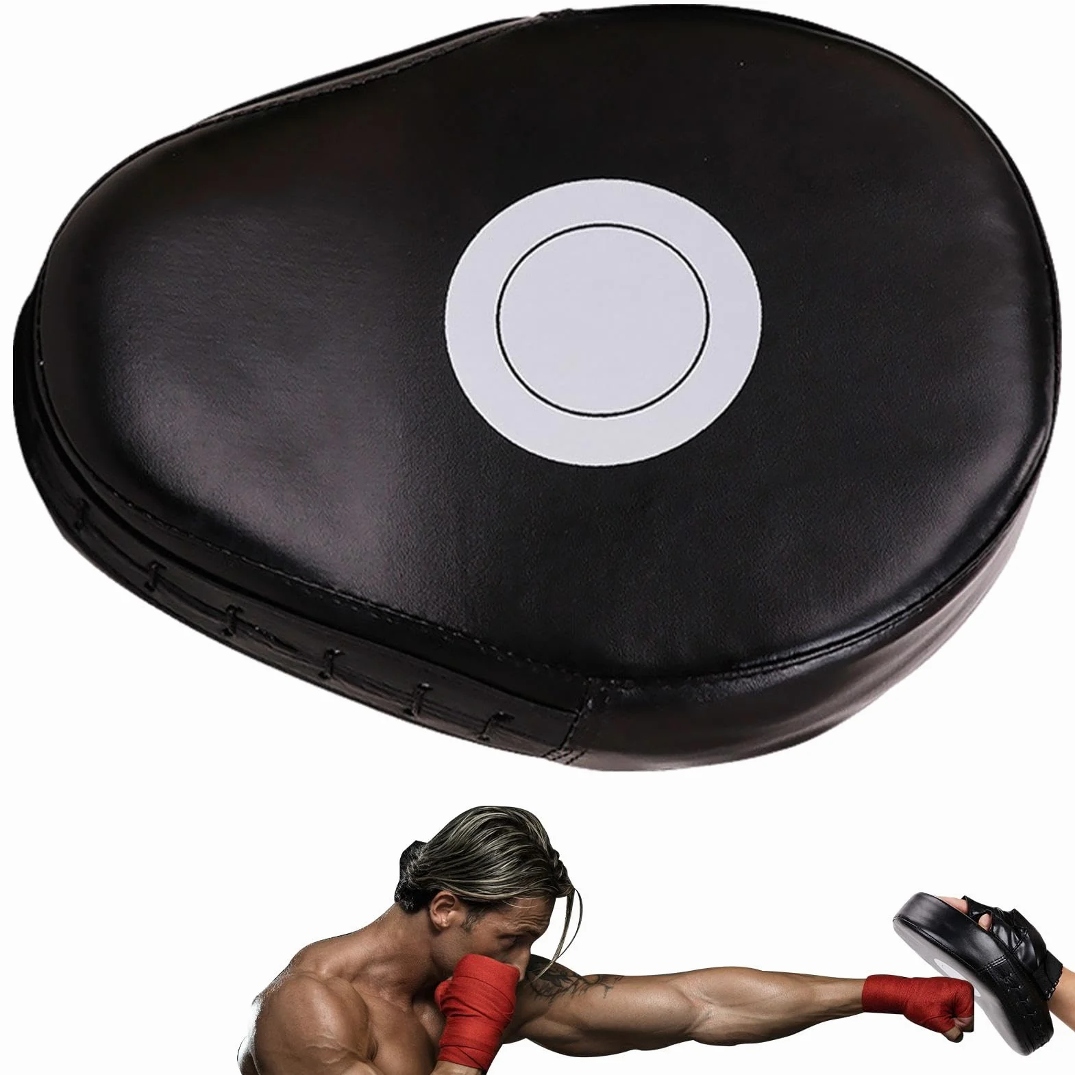 Guantes de boxeo de cuero profesionales para adultos, almohadillas curvadas MMA equipo artes marciales
