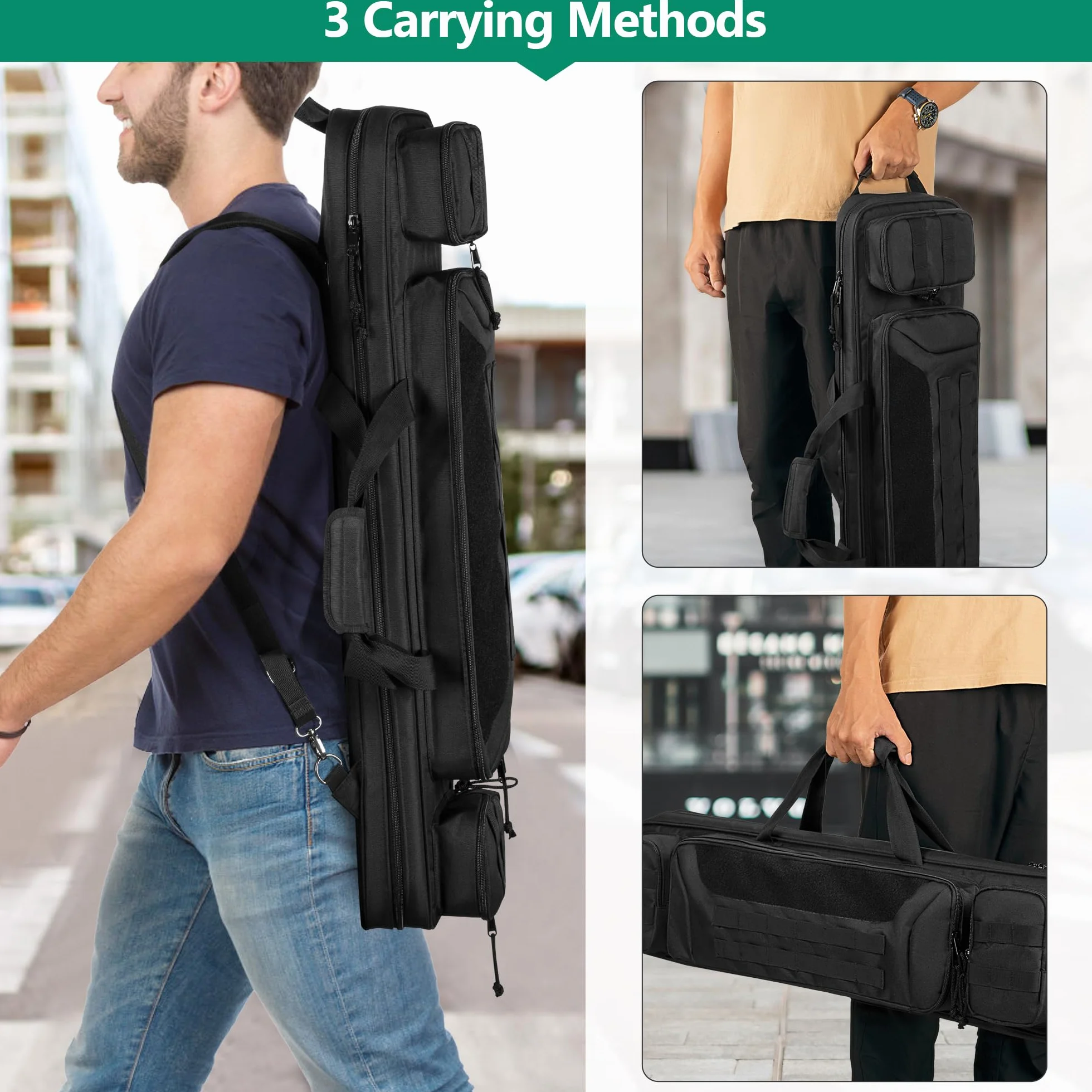 Rexmica Funda para Tacos de Billar, Bolsa de Transporte con Asa y Correa de Hombro Desmontable